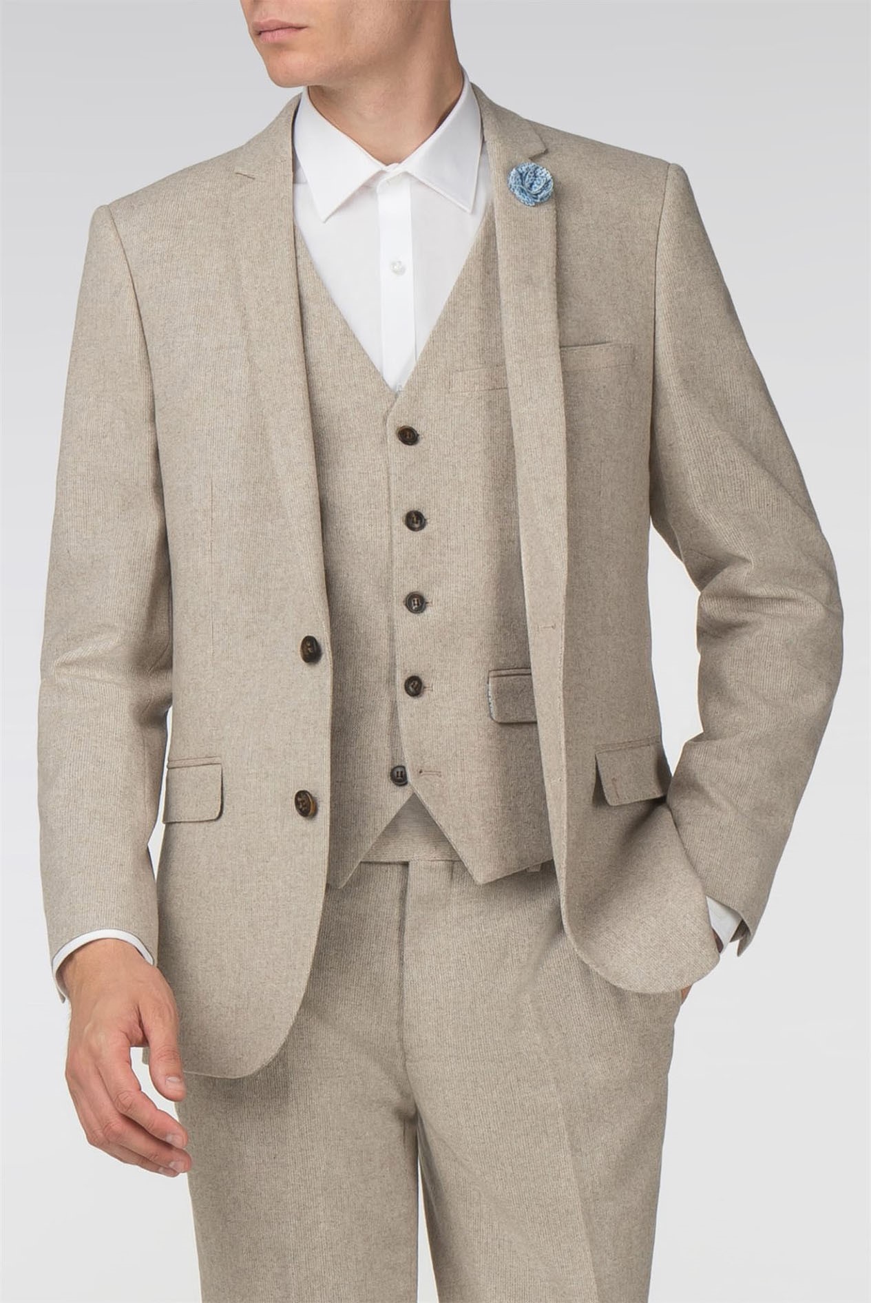 Harry Brown Oatmeal Beige Texture Suit Suit Direct
