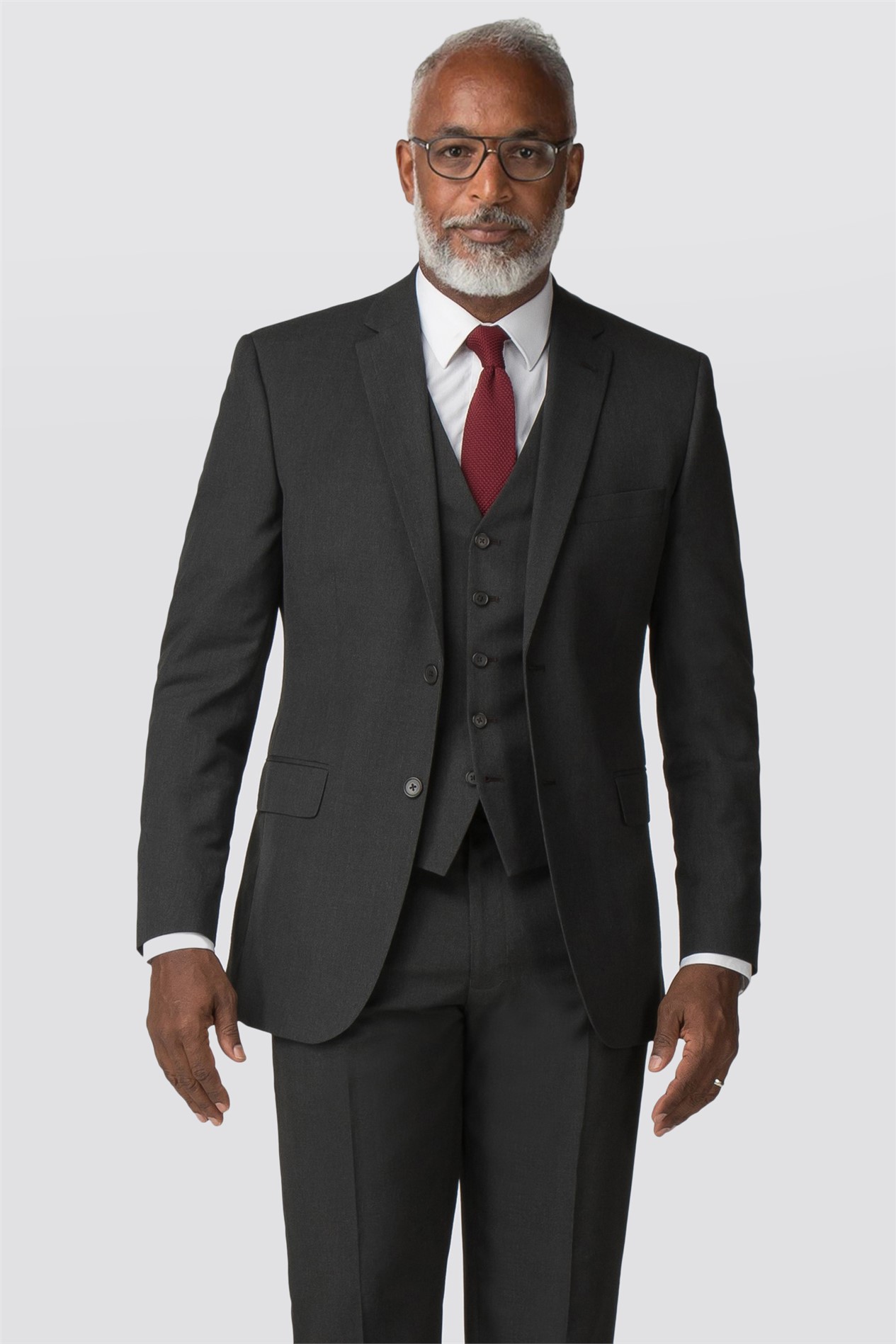 Racing Green Mens Charcoal Regular Fit Suit SuitDirect.co.uk