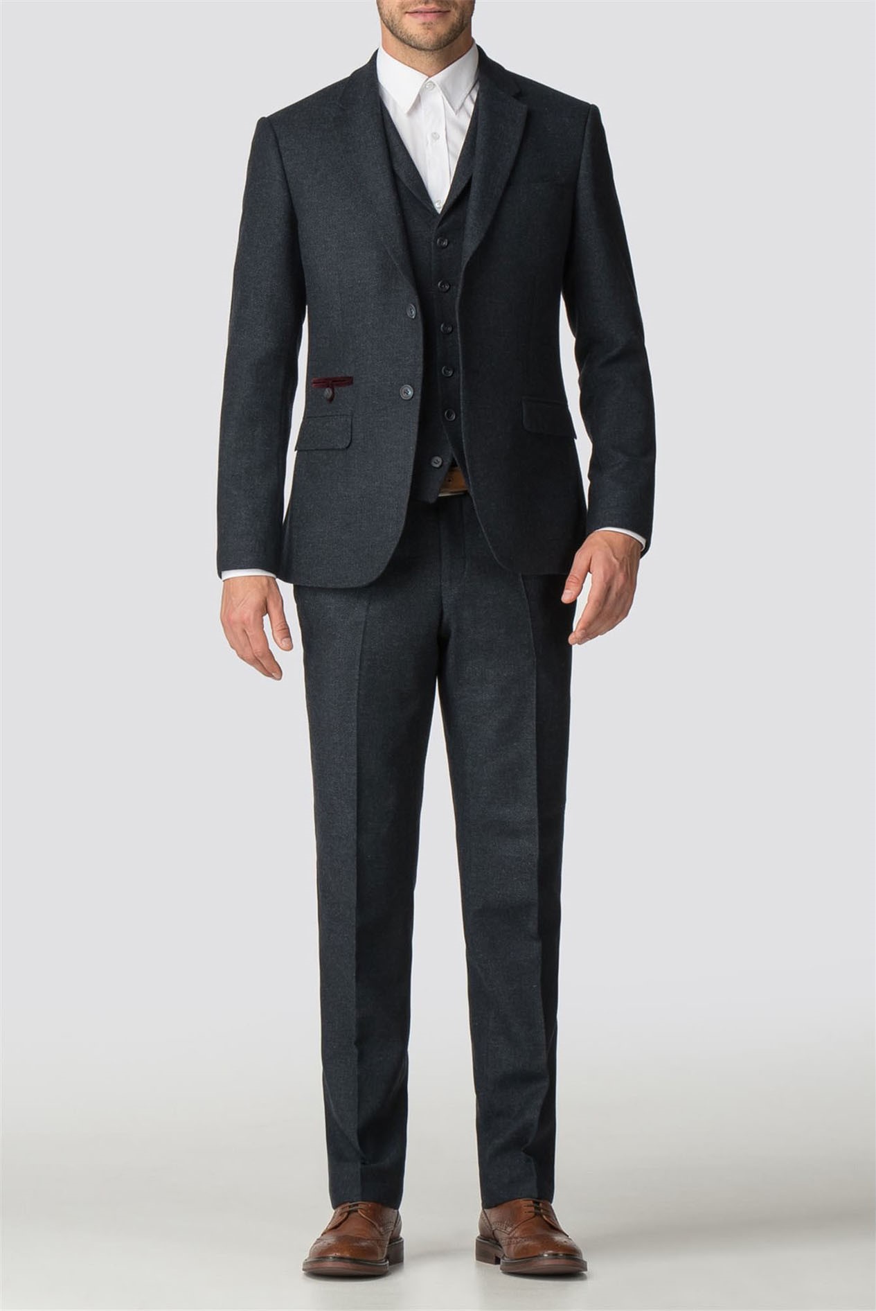 Racing Green | Navy Blue Herringbone Suit | Suit Direct