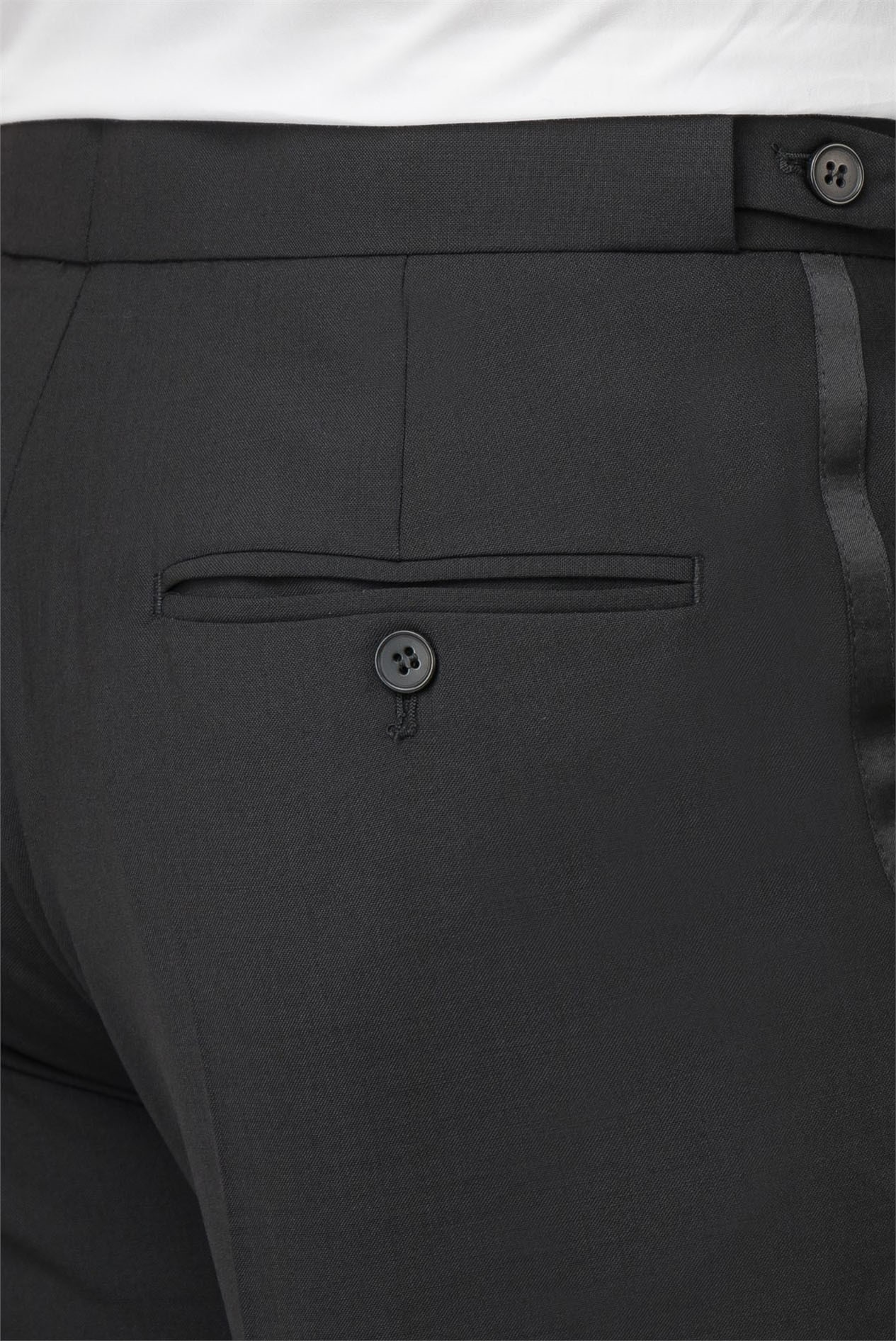  Black Regular Fit Tuxedo Trouser