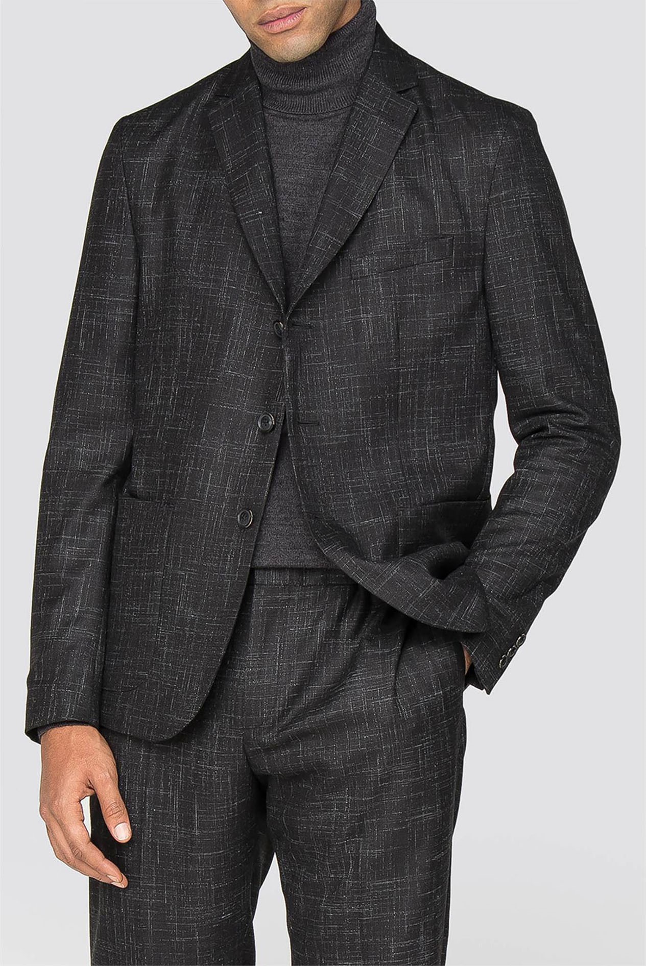 Ben Sherman | Men's Charcoal Space Dyed Blazer | Suit Direct