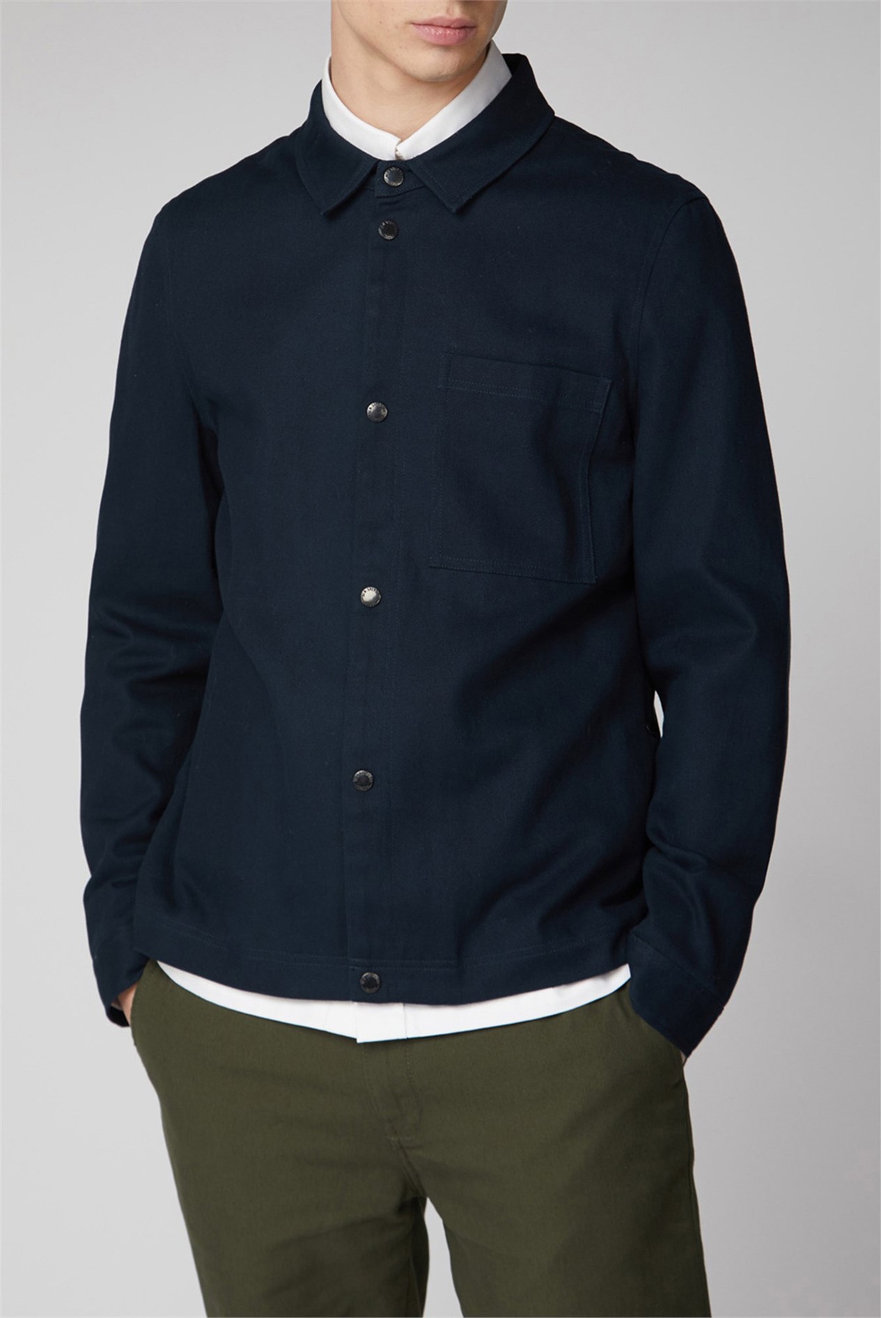 Ben Sherman | Navy Twill Cotton Overshirt | SuitDirect.co.uk