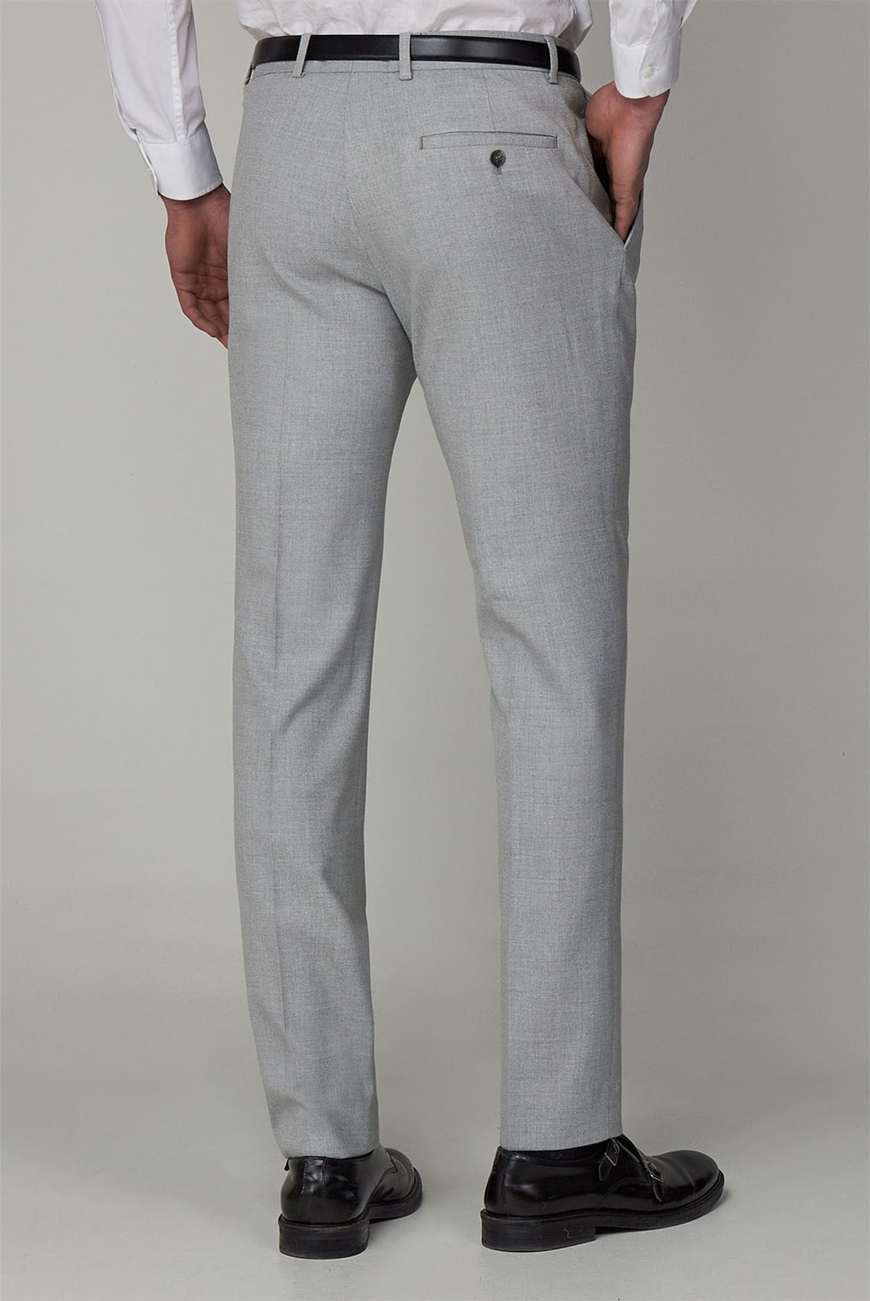 Limehaus | Men's Light Grey Slim Fit Trousers | Suit Direct