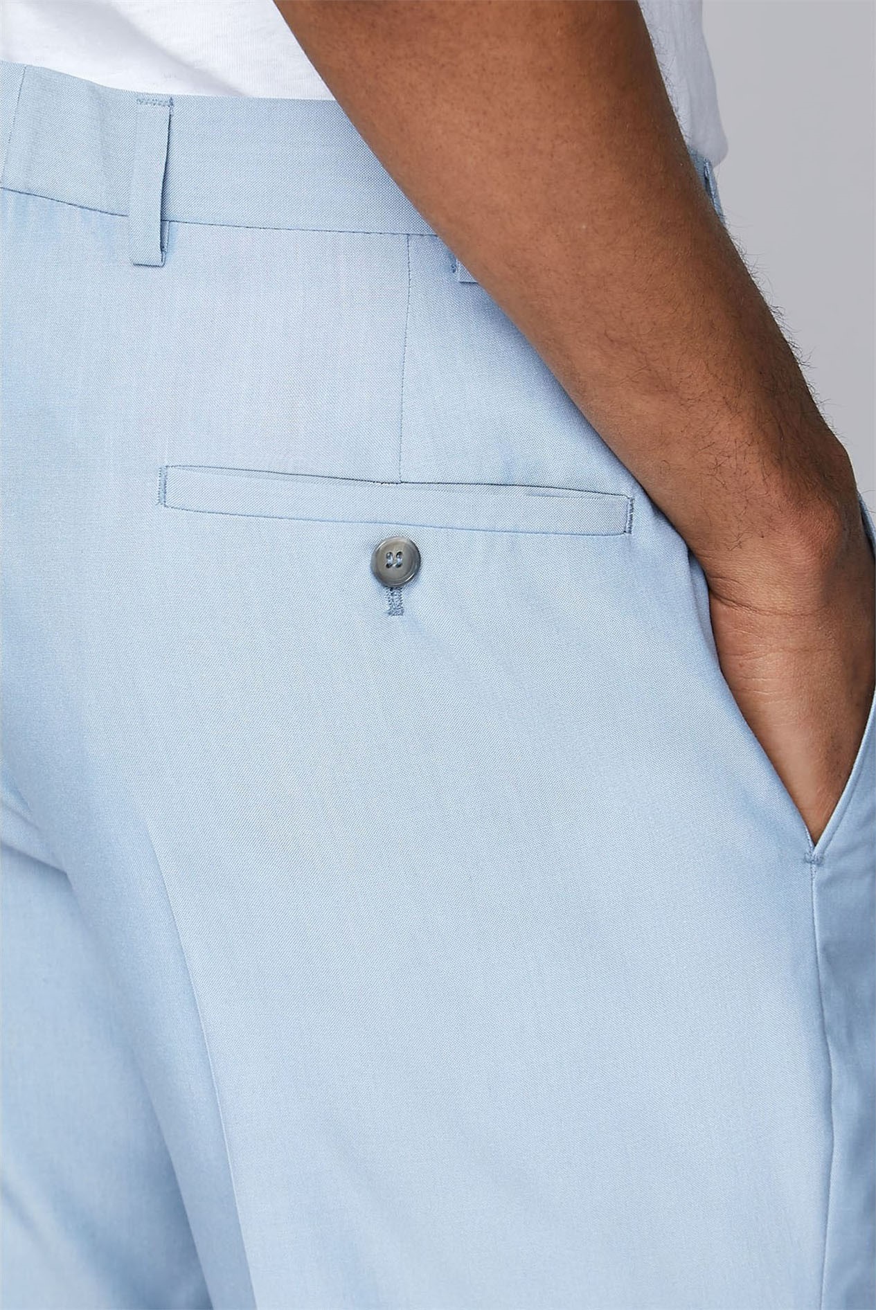  Pale Blue Slim Fit Formal Shorts