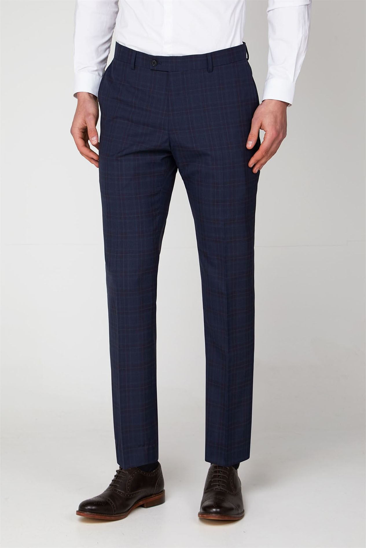 Ben Sherman Navy Check Slim Fit Suit Trouser | Suit Direct