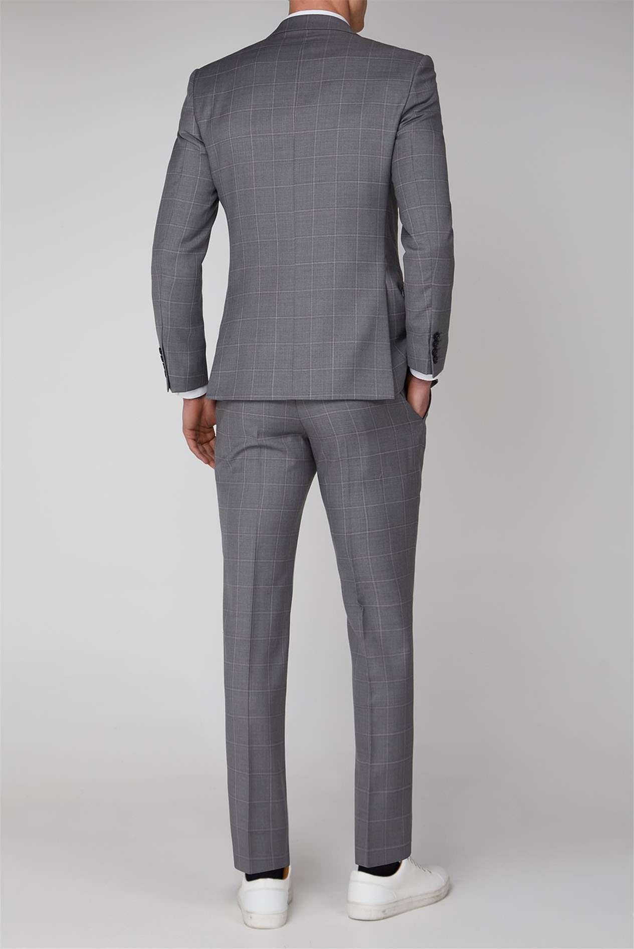 Ben Sherman Grey Checked Men's 3 Piece Suit Suit Direct