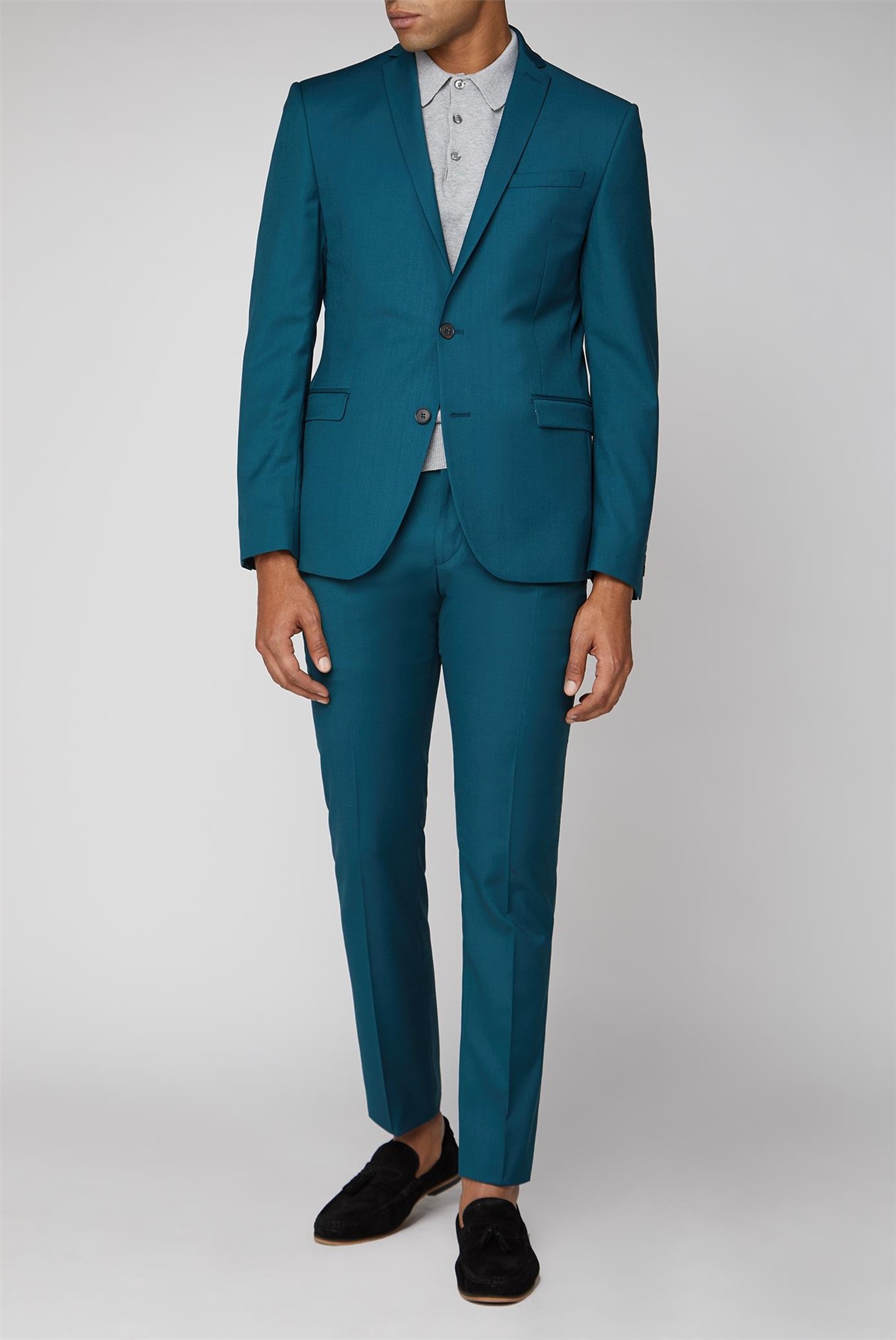 Ben Sherman | Men's Teal Twill Skinny Suit Jacket | Suit Direct