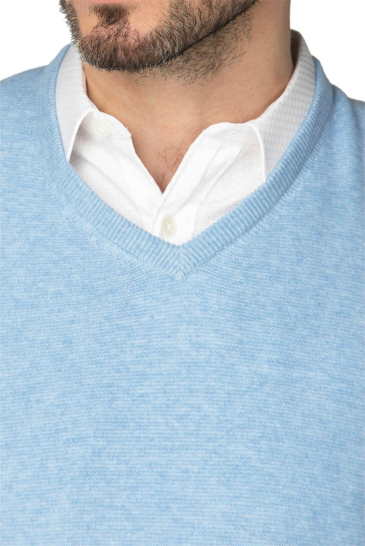  Pale Blue V Neck Jumper