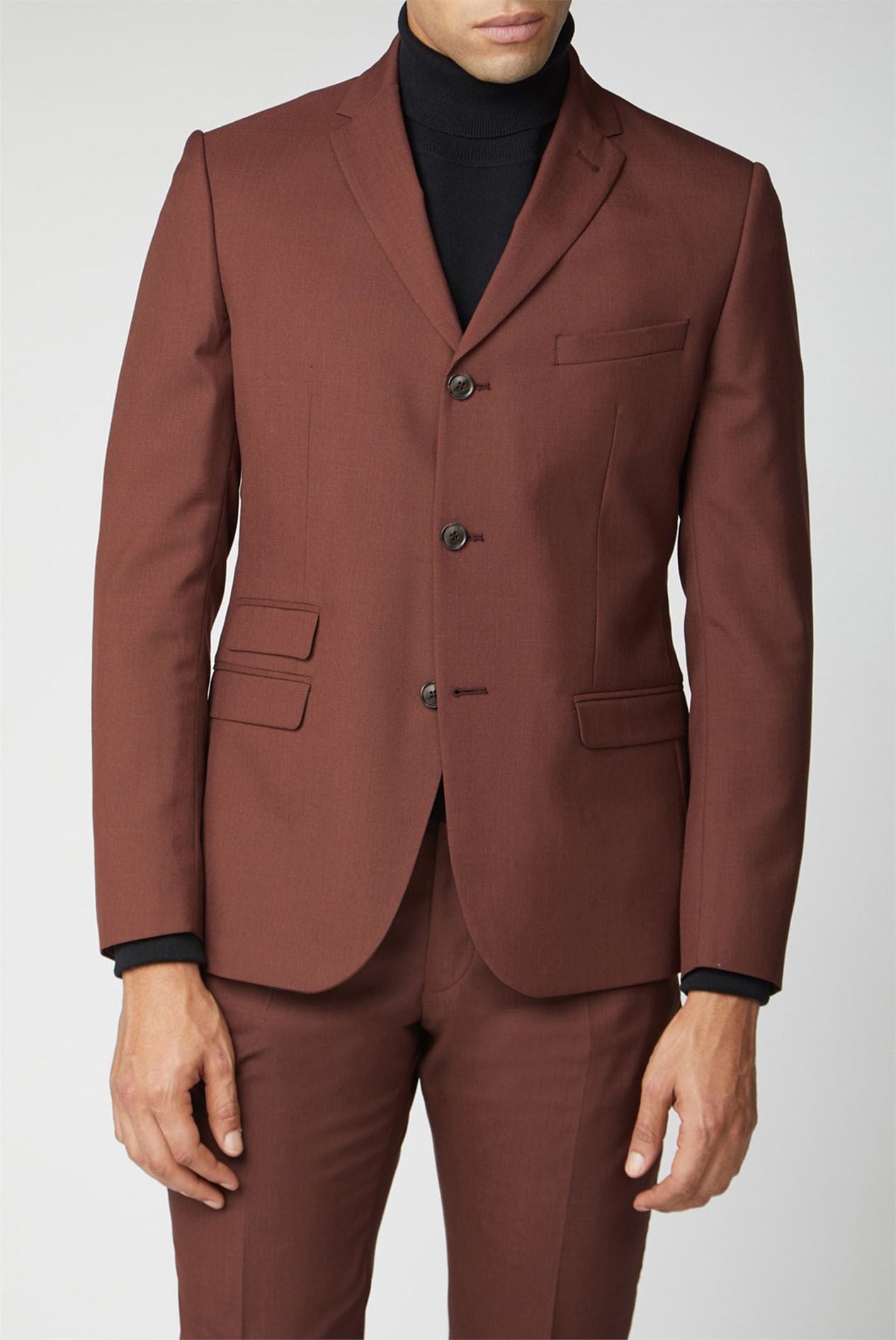 Ben Sherman Tobacco Brown Skinny Fit Suit SuitDirect.co.uk