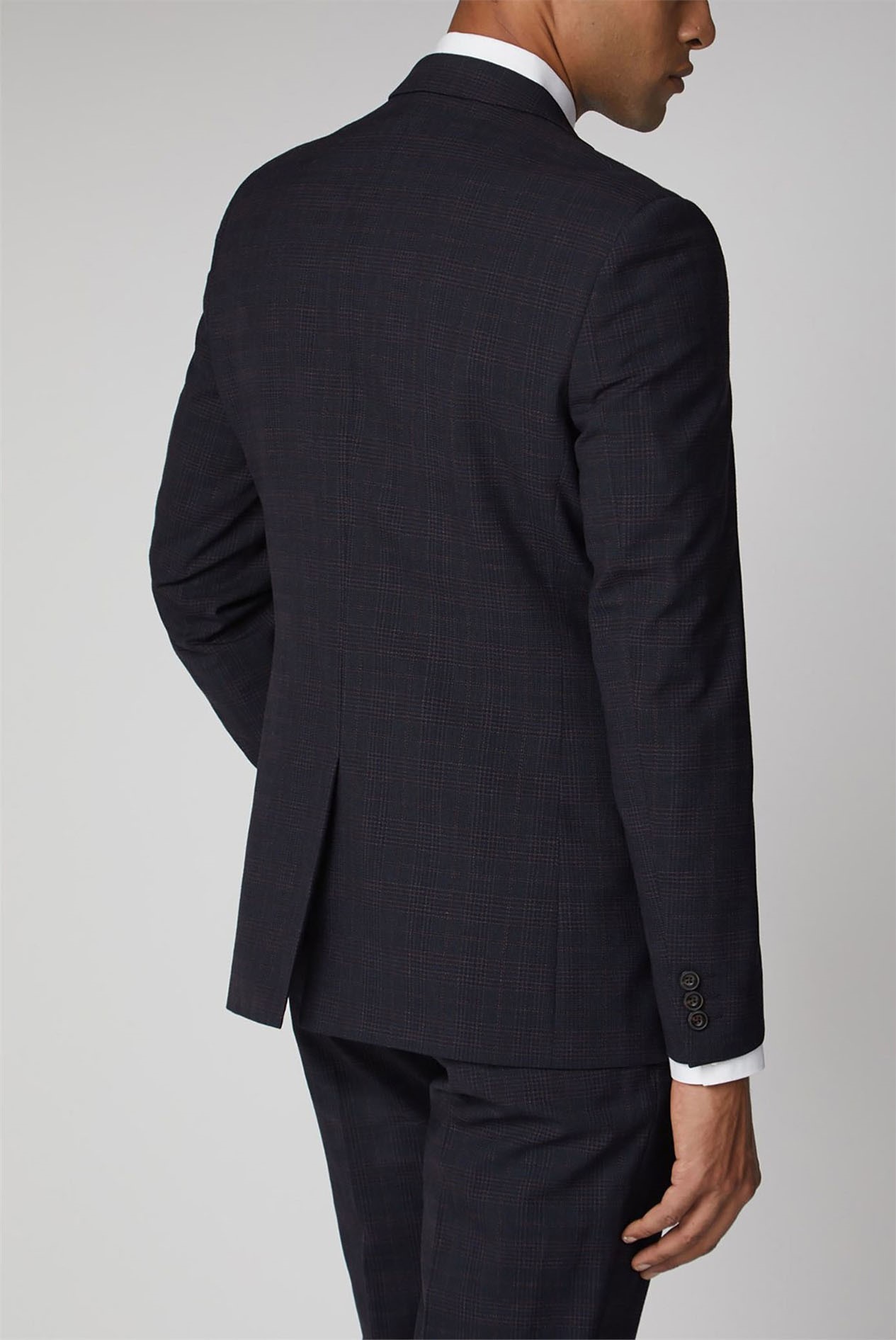 Ben Sherman Midnight Rust Checked Slim Fit Suit Suit Direct