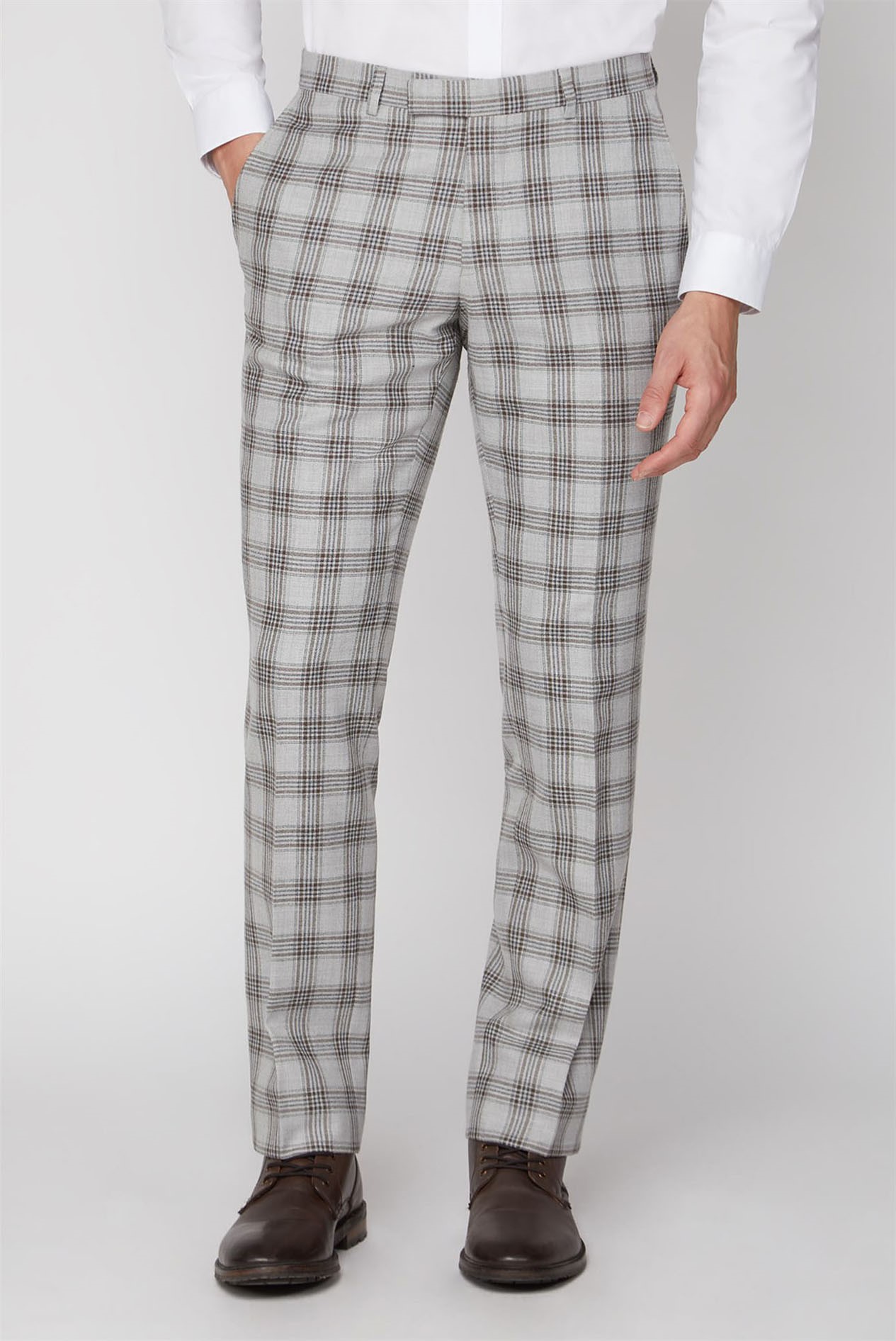 camel tartan trousers