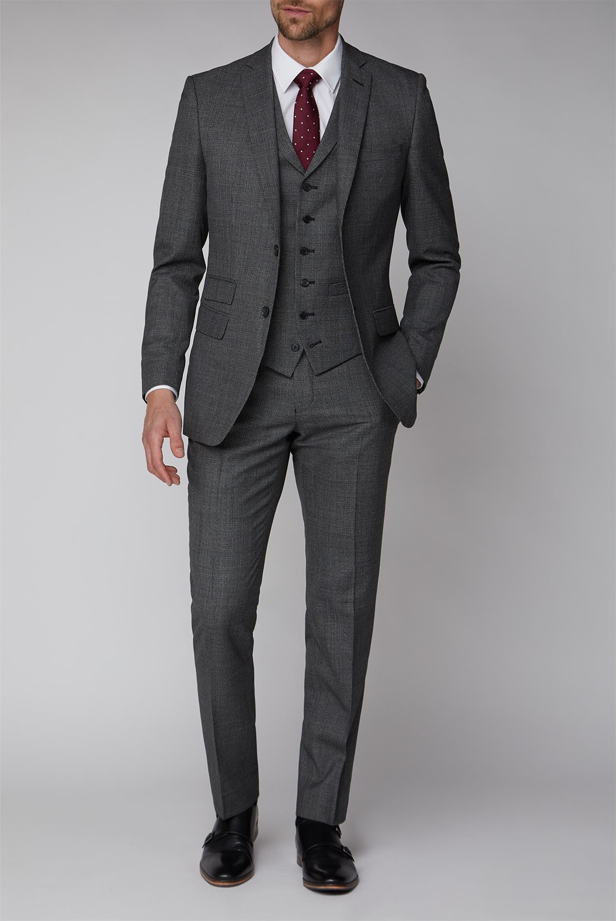 Racing Green Men's Charcoal Salt & Pepper Suit Suit Direct
