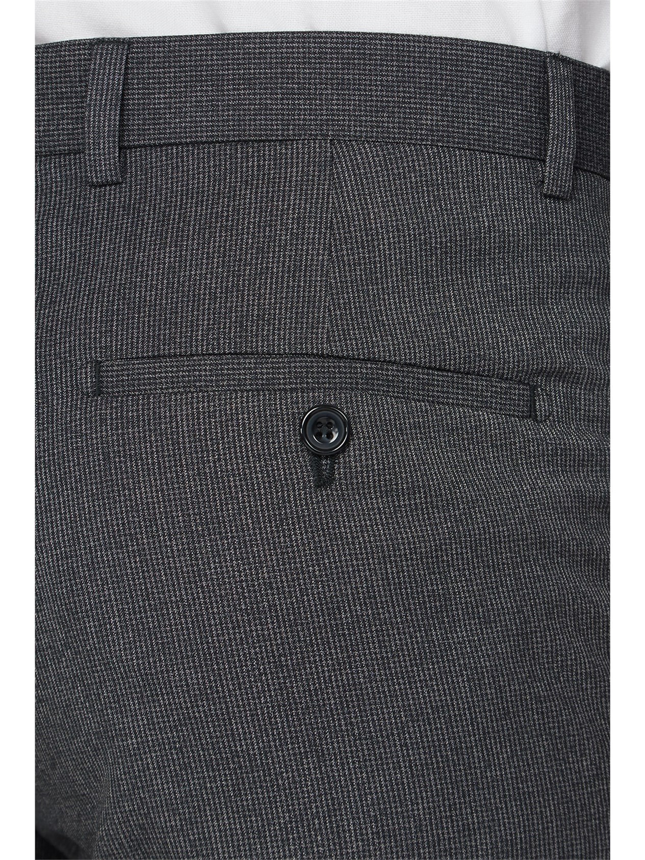  Charcoal Micro Check Slim Fit Trouser