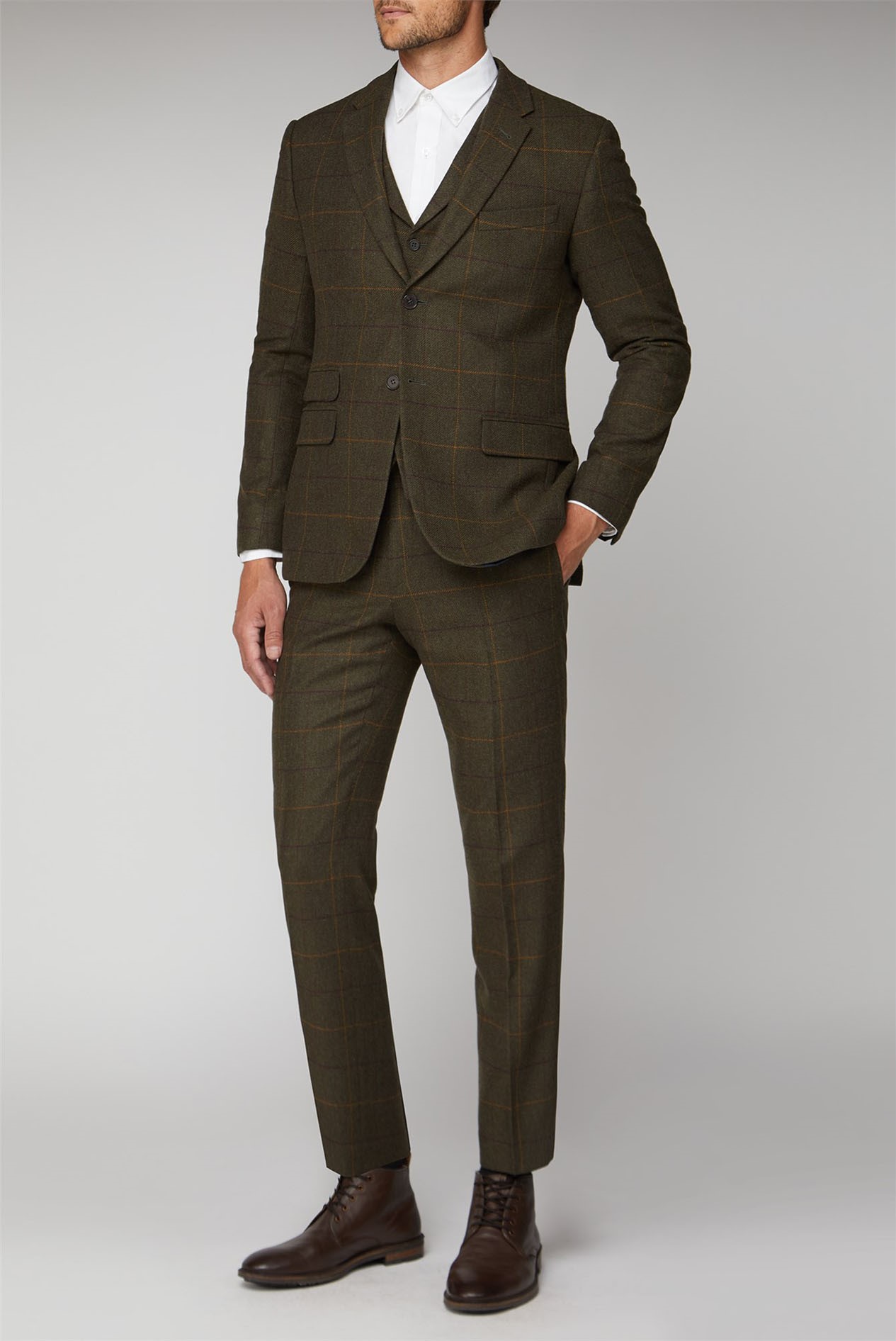 Racing Green | Green Heritage Checked Tweed Suit | Suit Direct