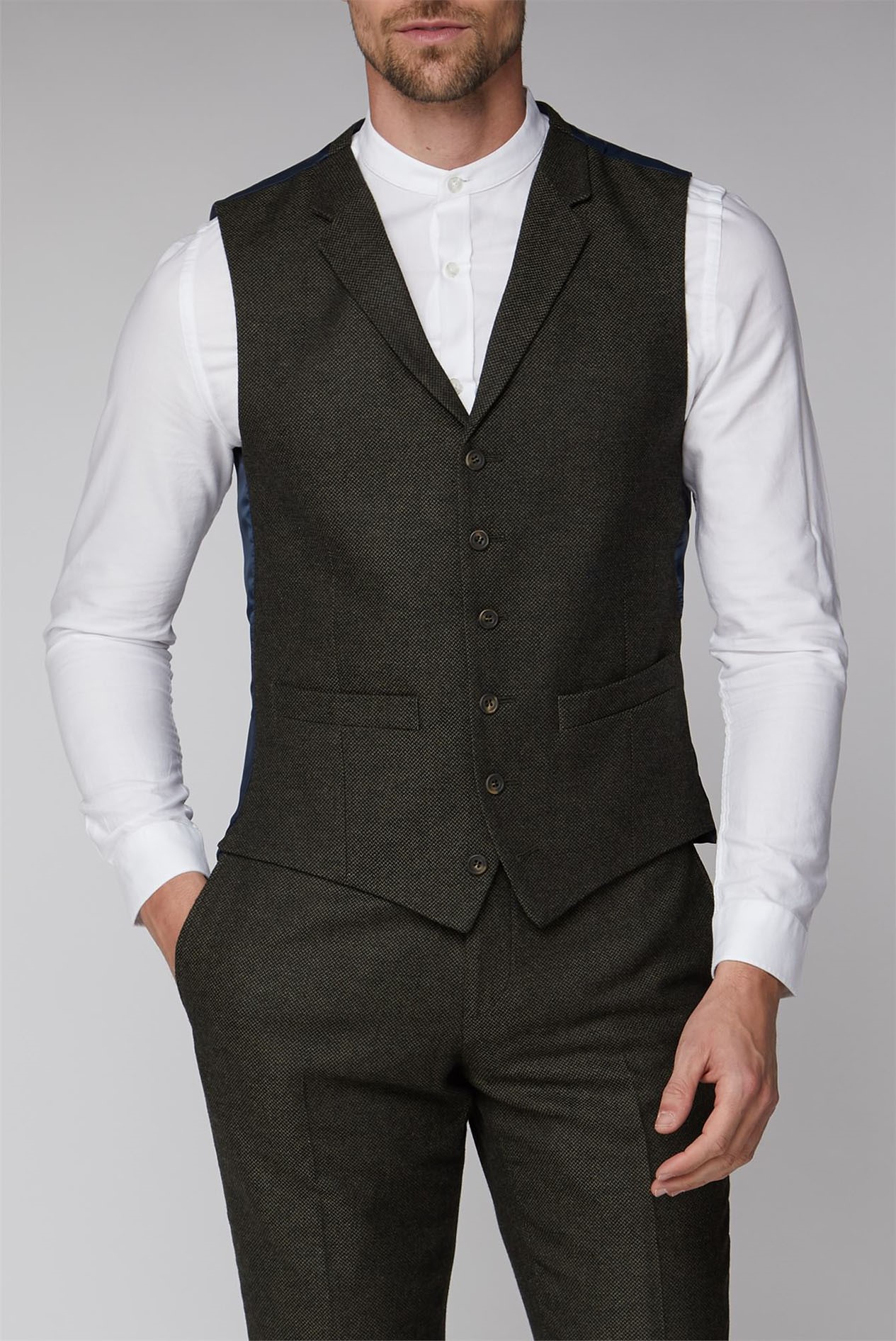 Racing Green Green Tailored Fit Waistcoat SuitDirect.co.uk