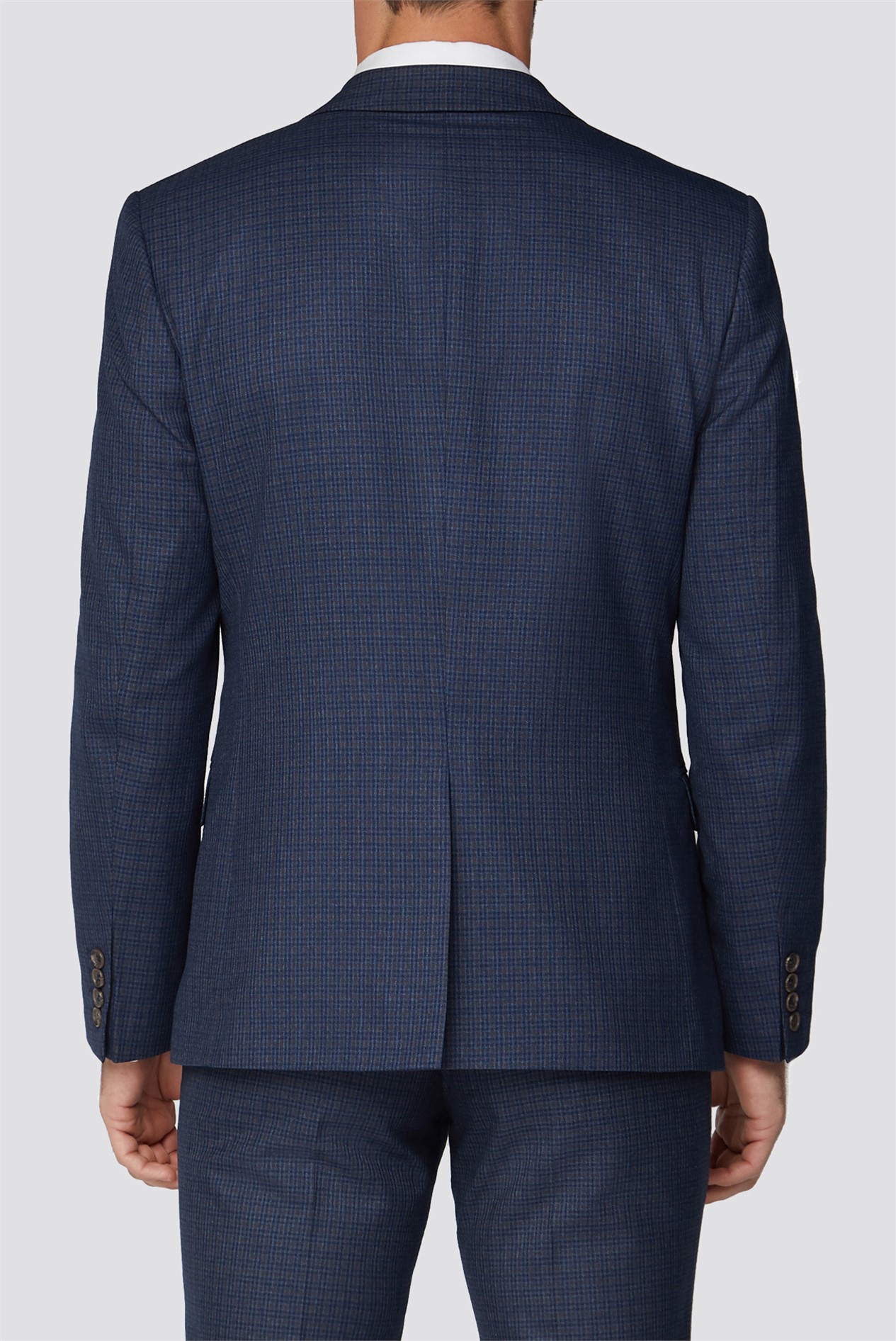 Limehaus | Navy & Tan Mini Checked Suit | SuitDirect.co.uk