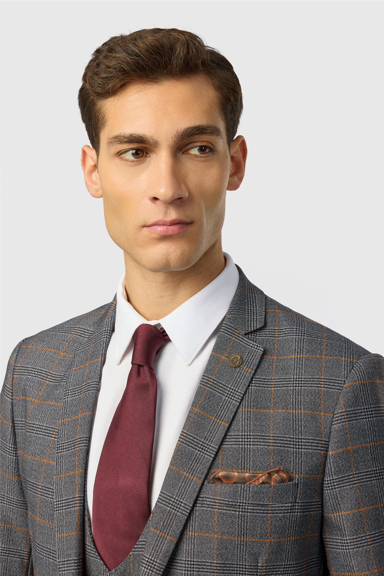 Marc Darcy Slim Fit Jenson Grey Check Jacket