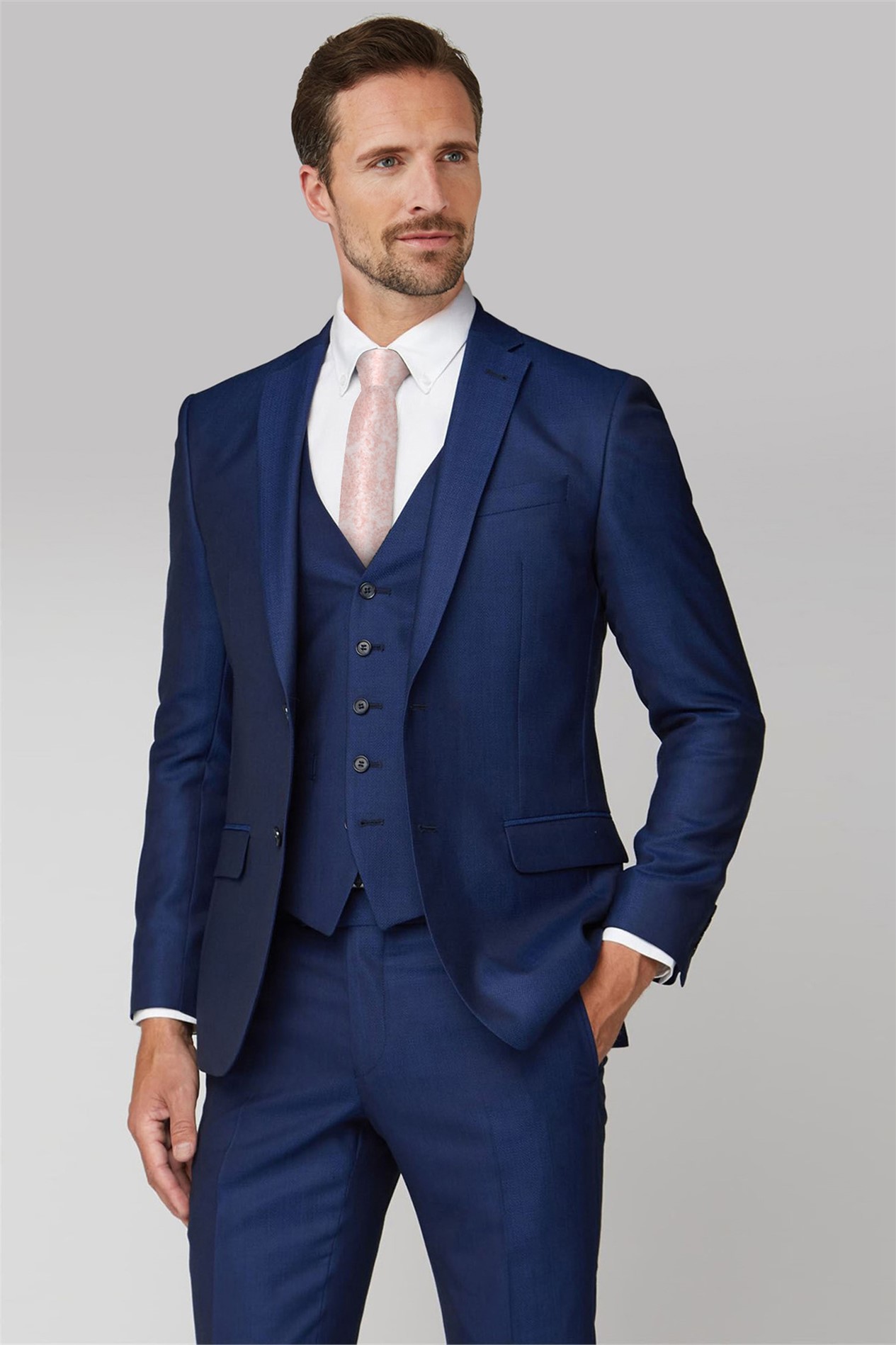 Racing Green | Blue Tailored Fit Textured Suit | Suit Direct