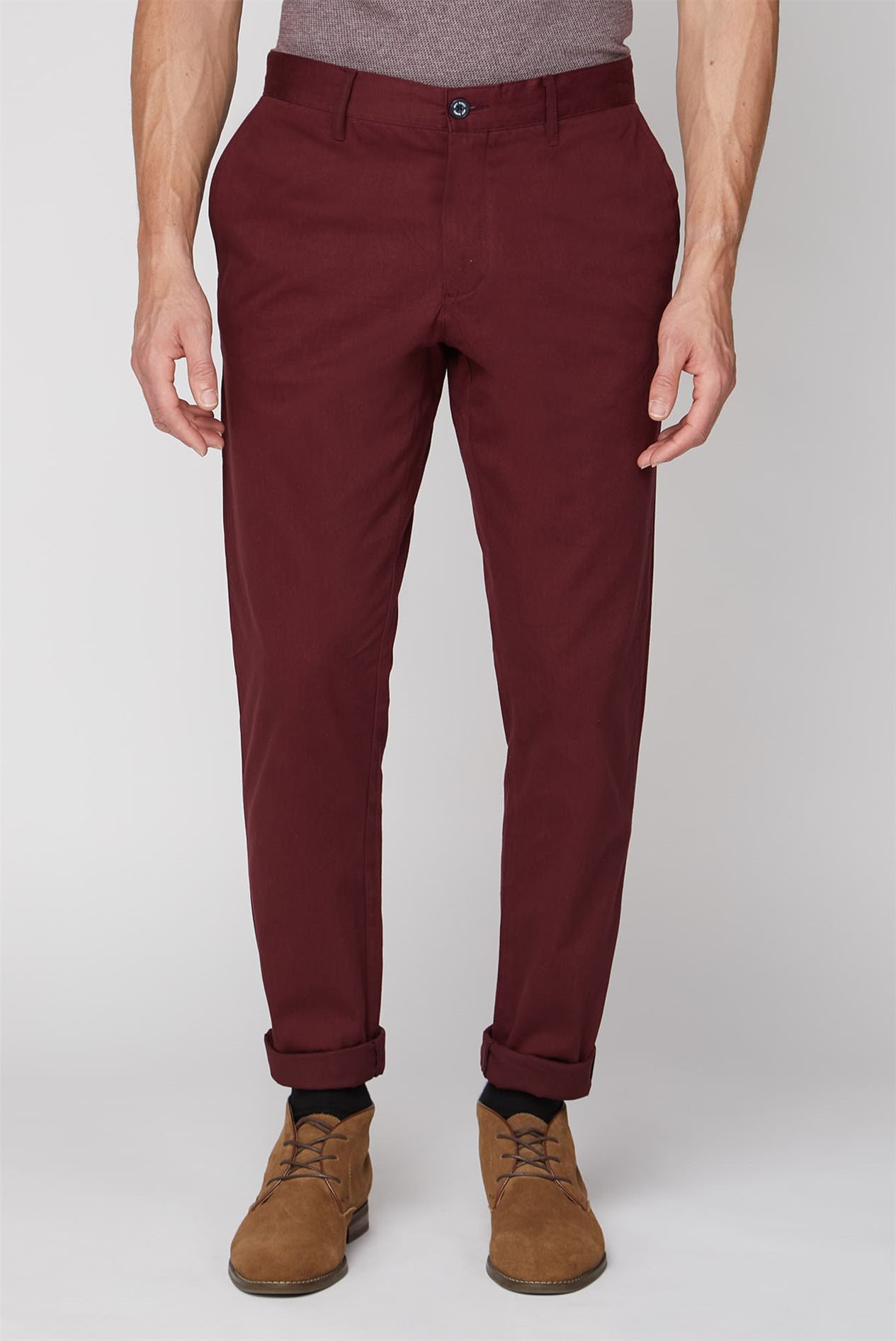 burgundy chino pants