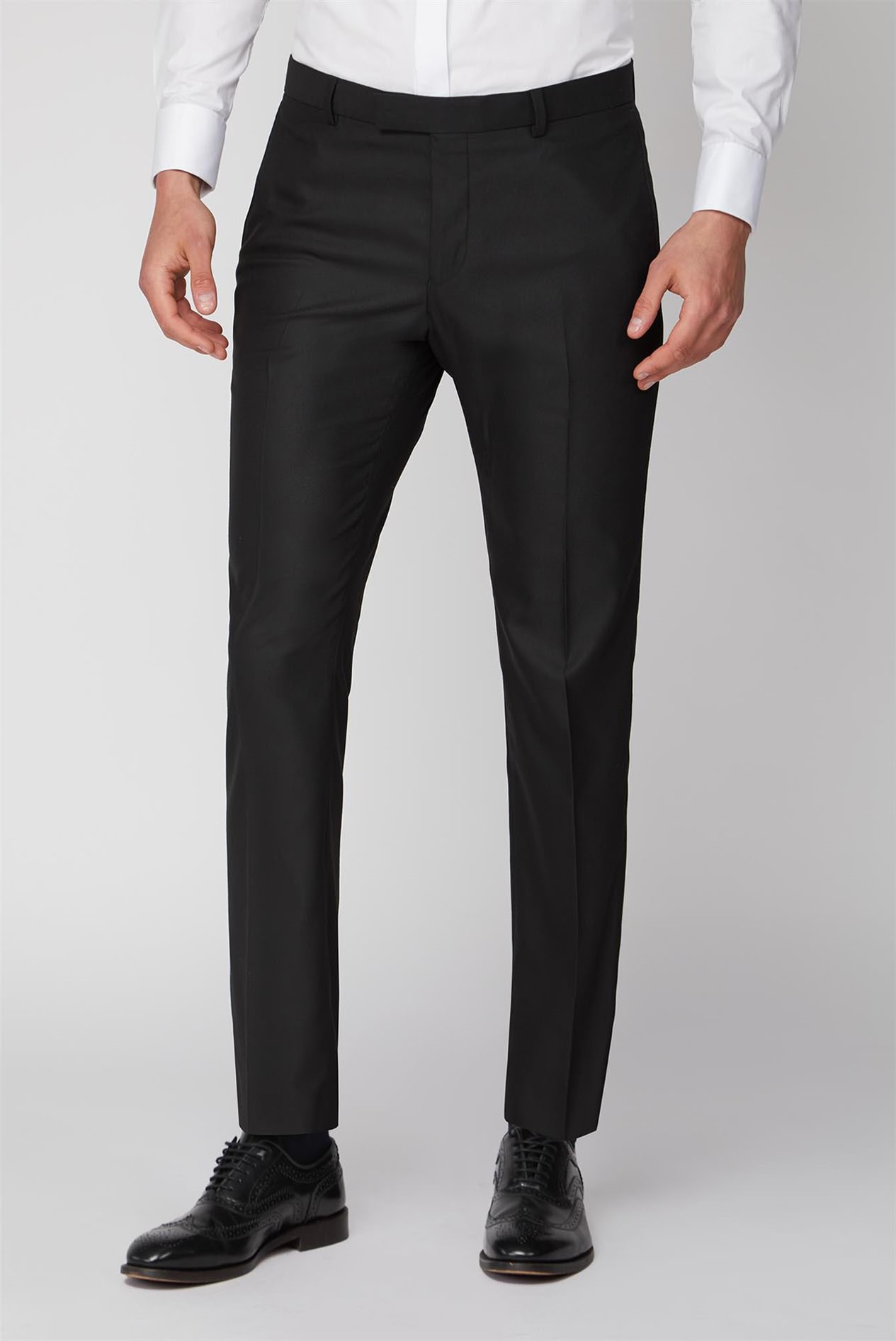 mens black slim fit suit trousers