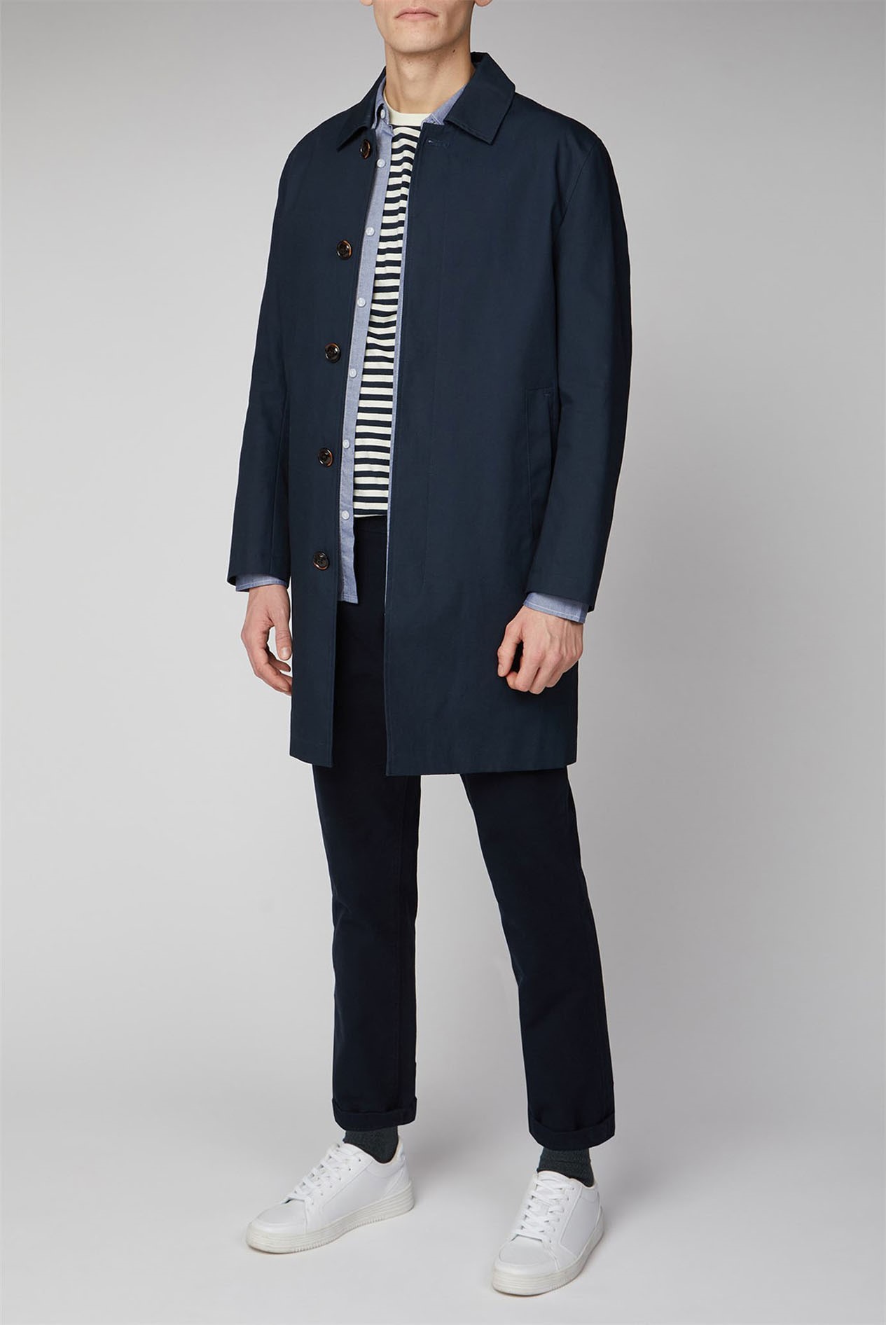 Melka | Billan Navy Blue Mac | Men's Overcoat | SuitDirect.co.uk