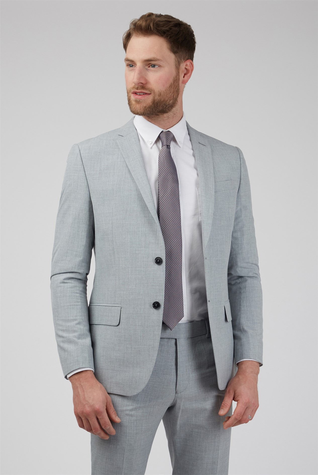 Occasions | Light Grey Textured Slim Fit Suit | Suit Direct