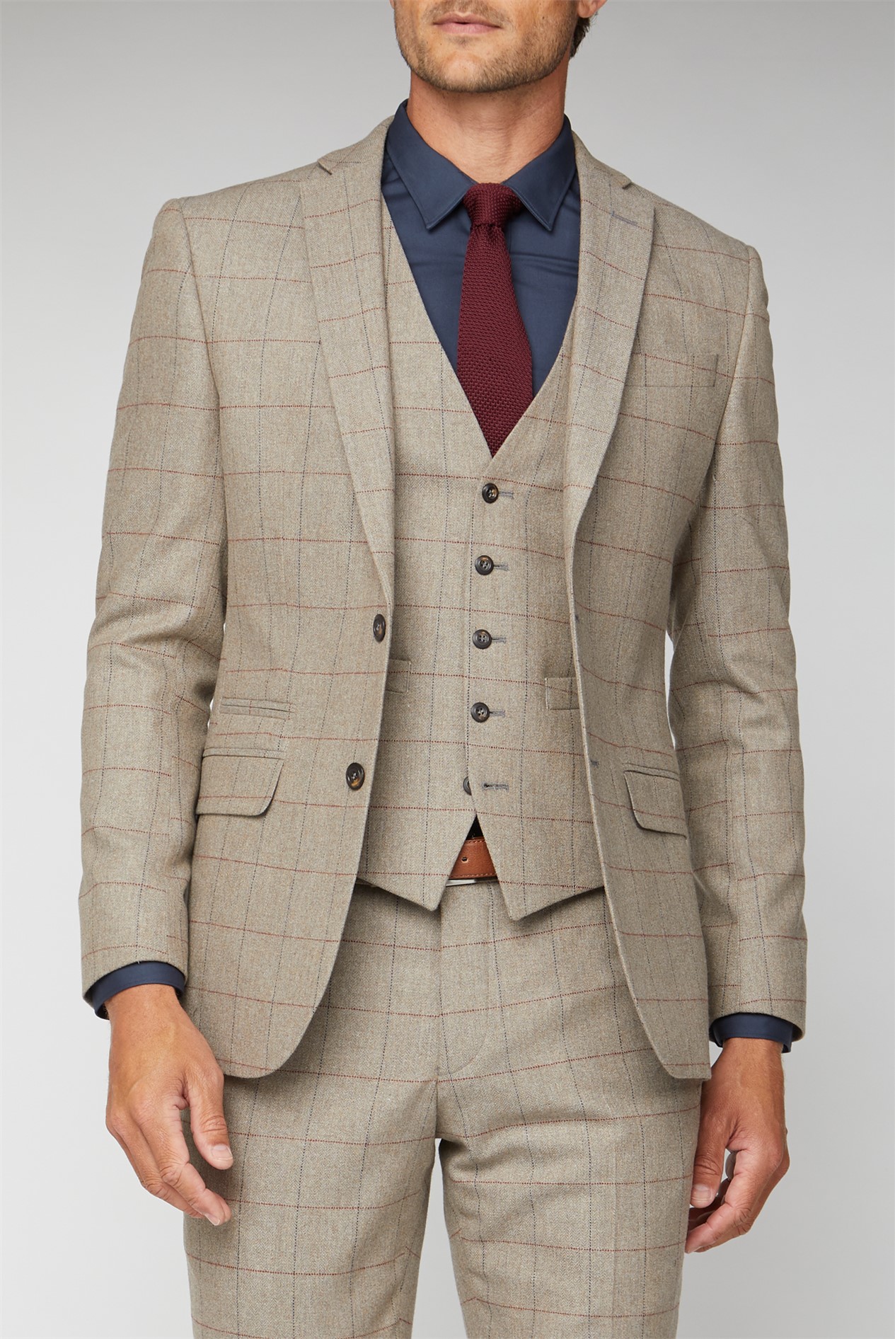 Racing Green Brown Checked Tweed Suit SuitDirect.co.uk