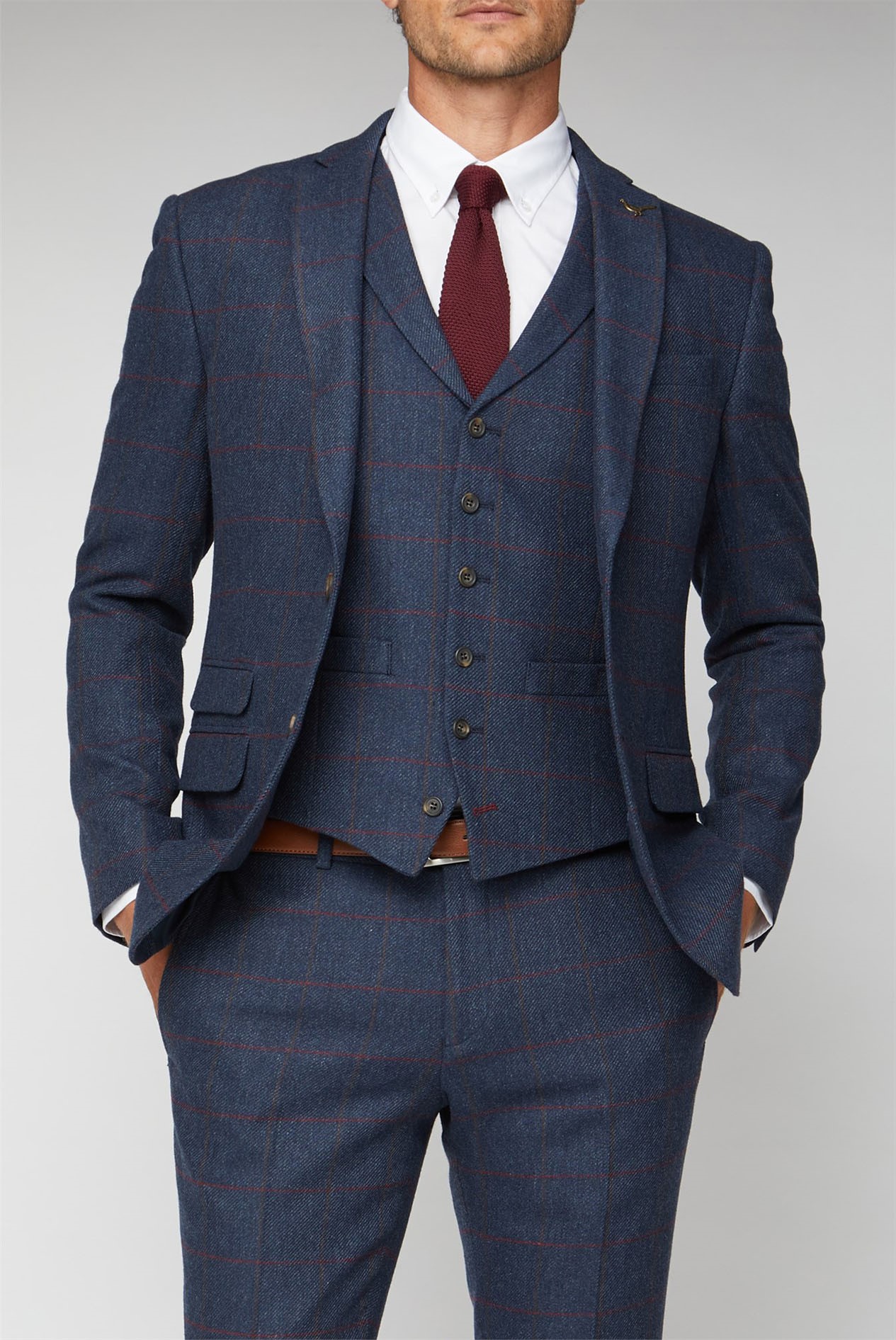 Racing Green | Blue Heritage Checked Suit Jacket | Suit Direct