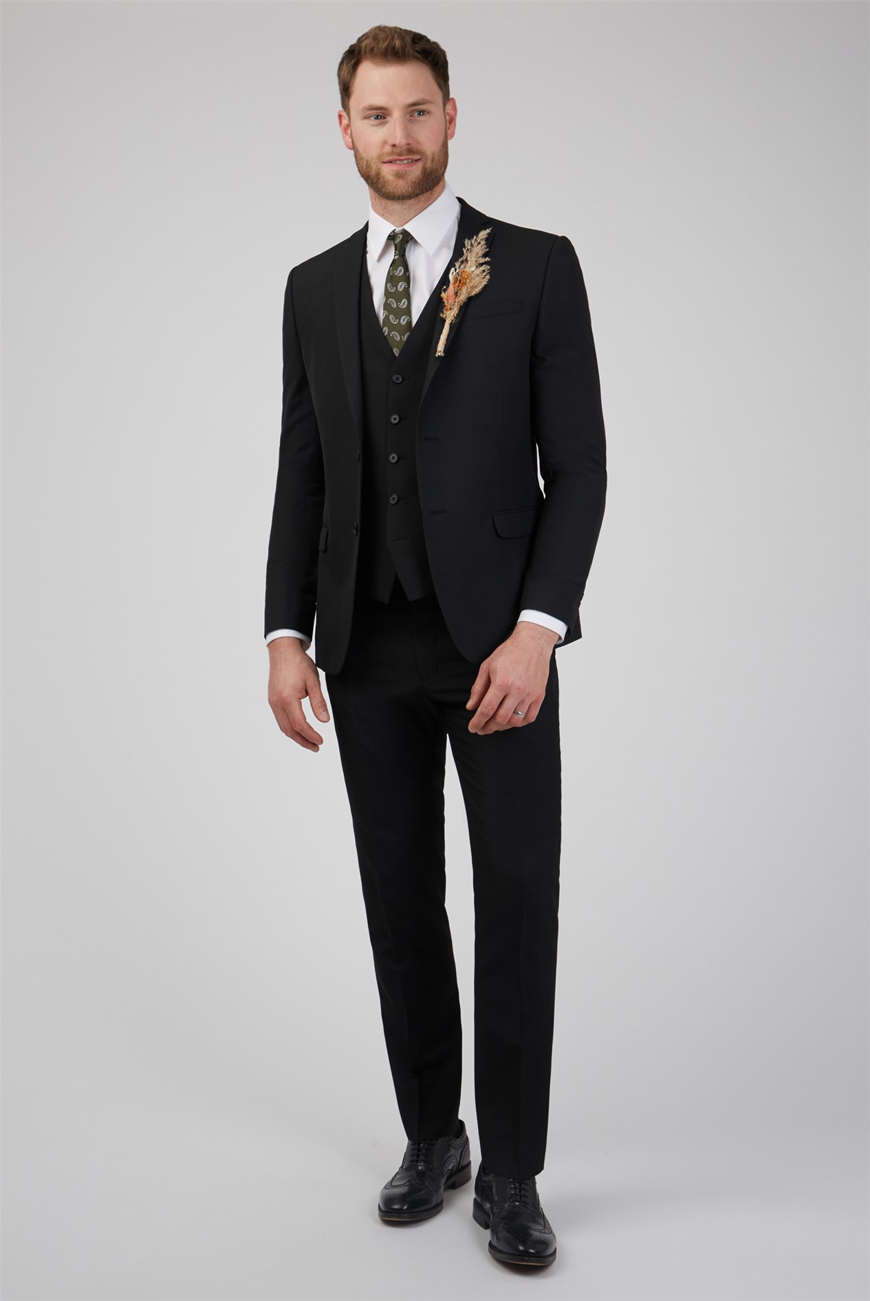 Limehaus | Men's Plain Black Slim Fit Suit | SuitDirect.co.uk