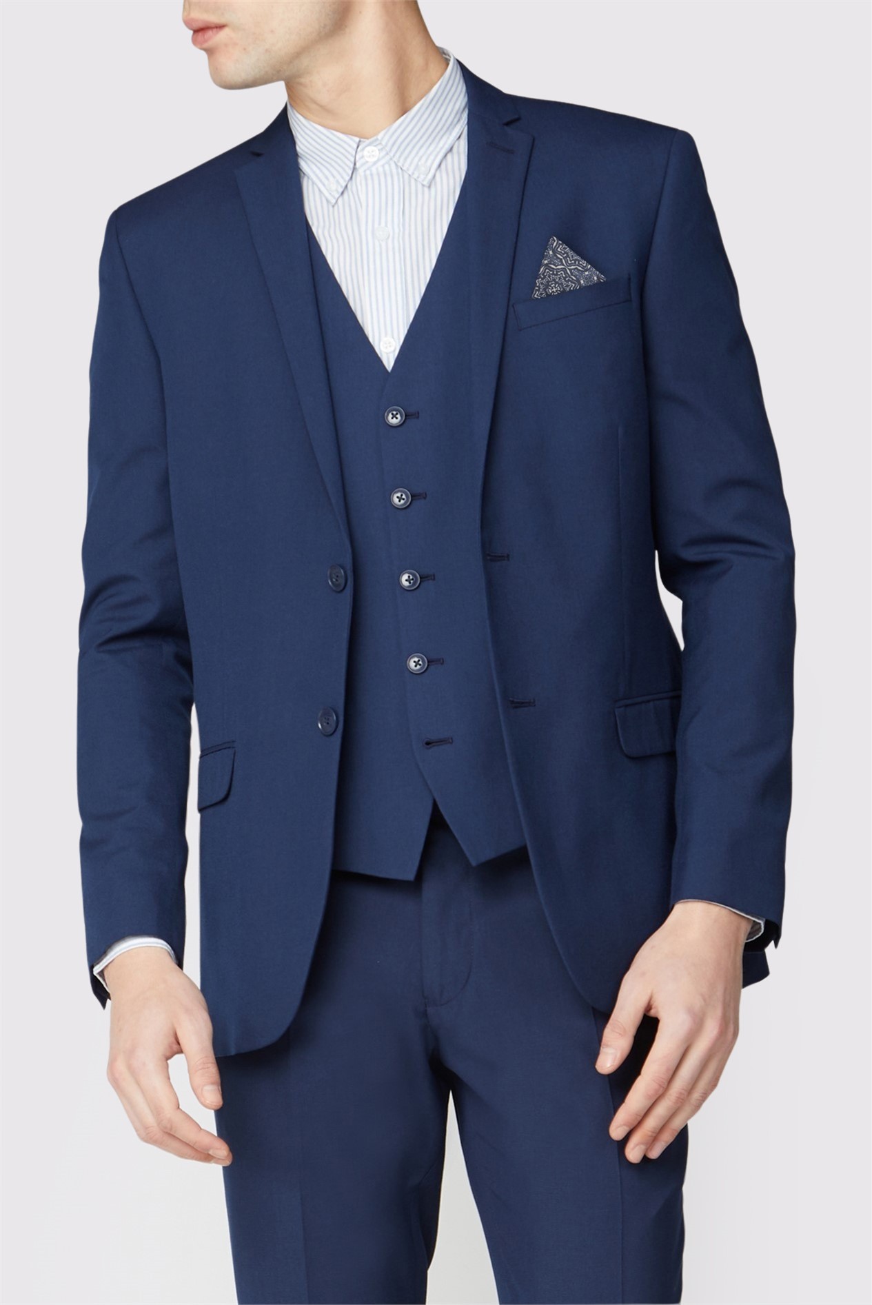 Limehaus Slim Fit Bright Blue Suit Jacket