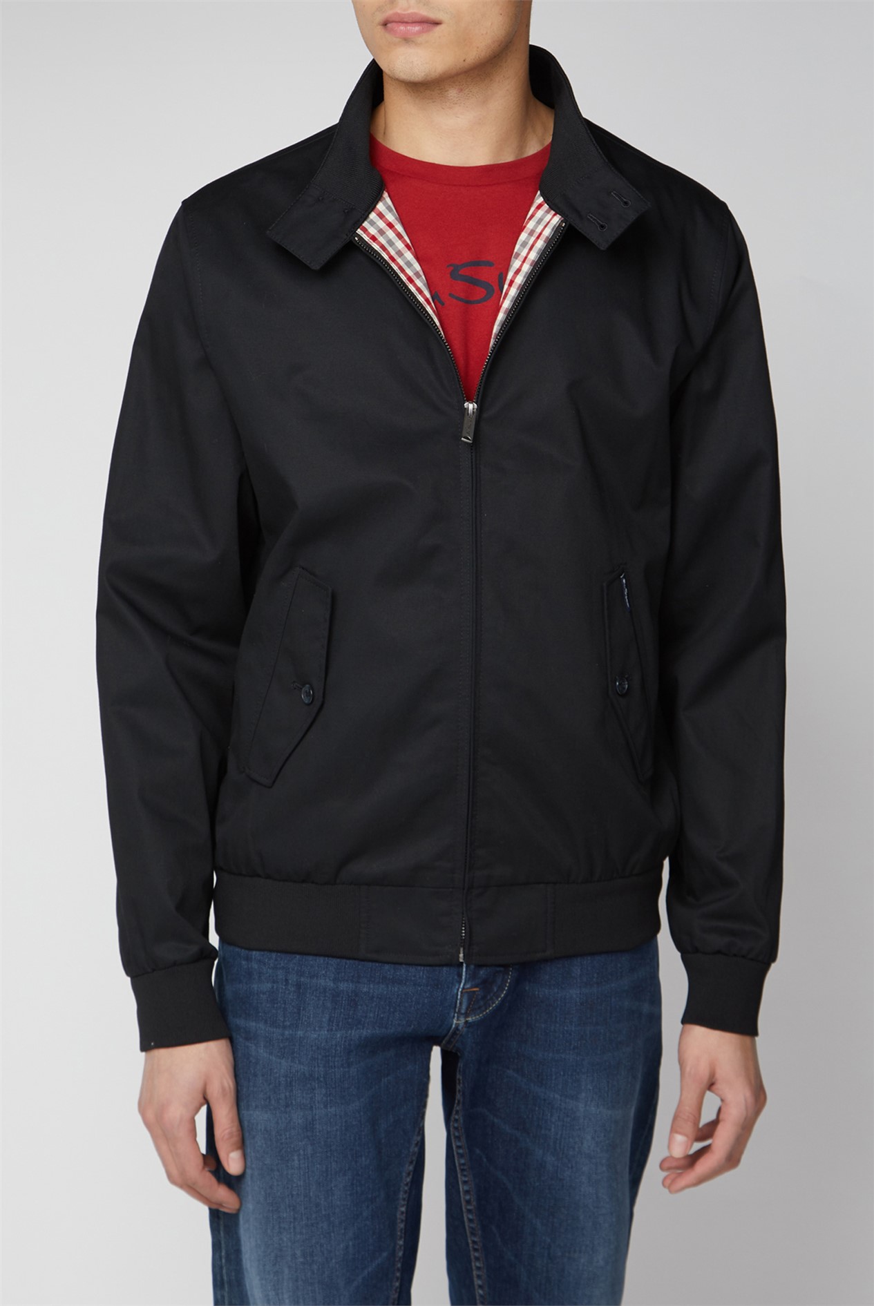 Ben Sherman | Black Harrington Jacket | SuitDirect.co.uk