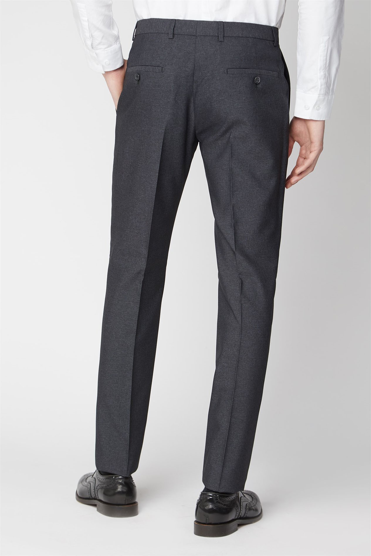 Limehaus | Charcoal Micro Textured Suit Trousers | Suit Direct