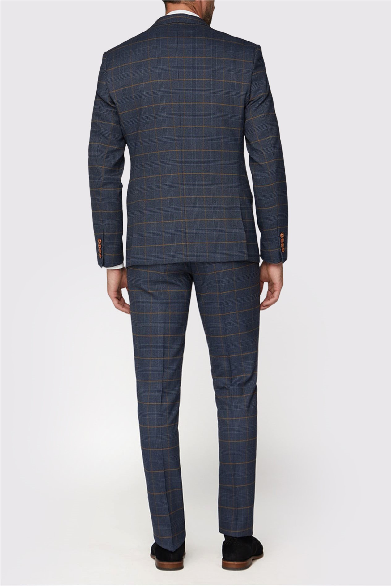 Marc Darcy Tailored Fit Jenson Navy Check Suit Jacket