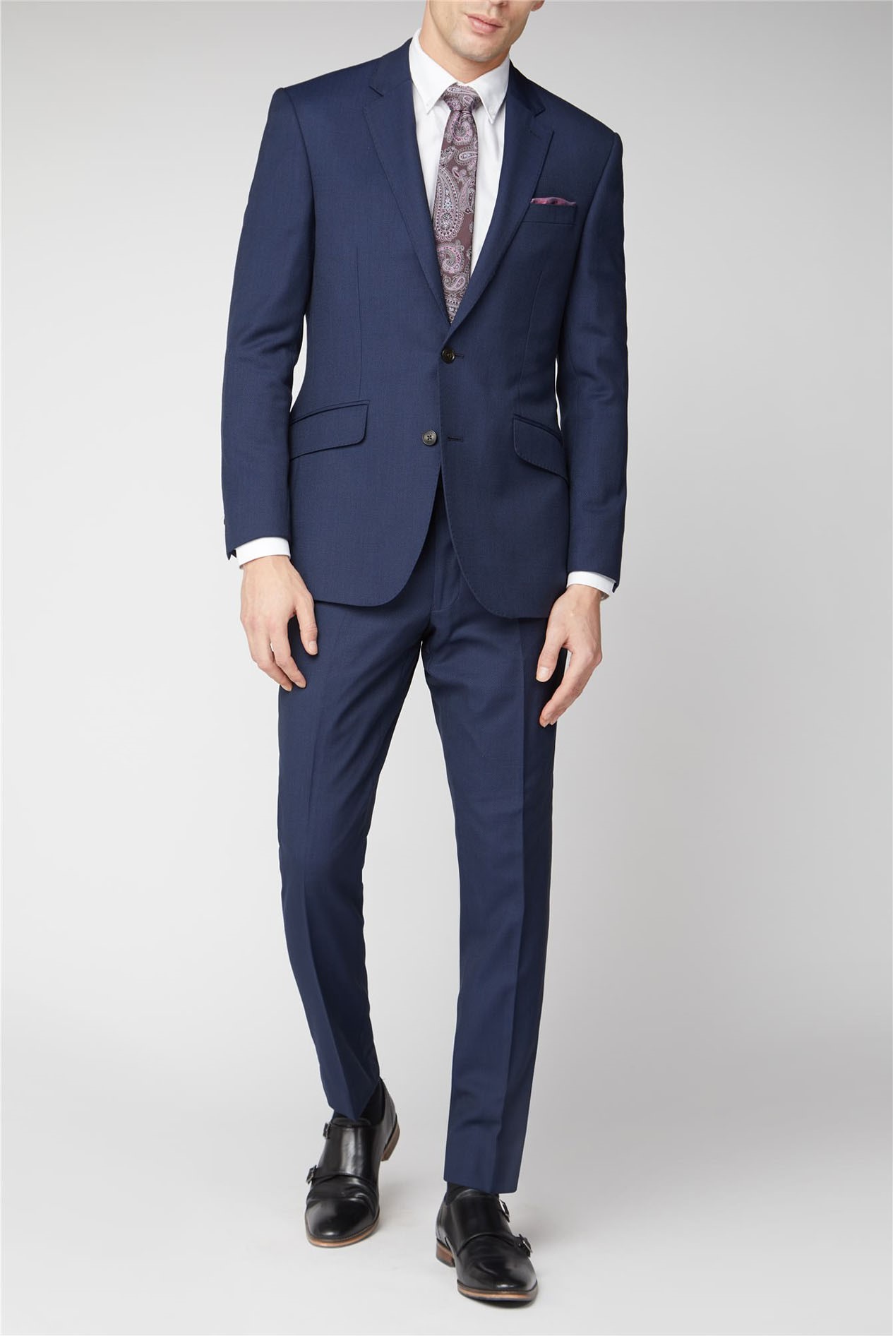 Austin reed navy birdseye suit