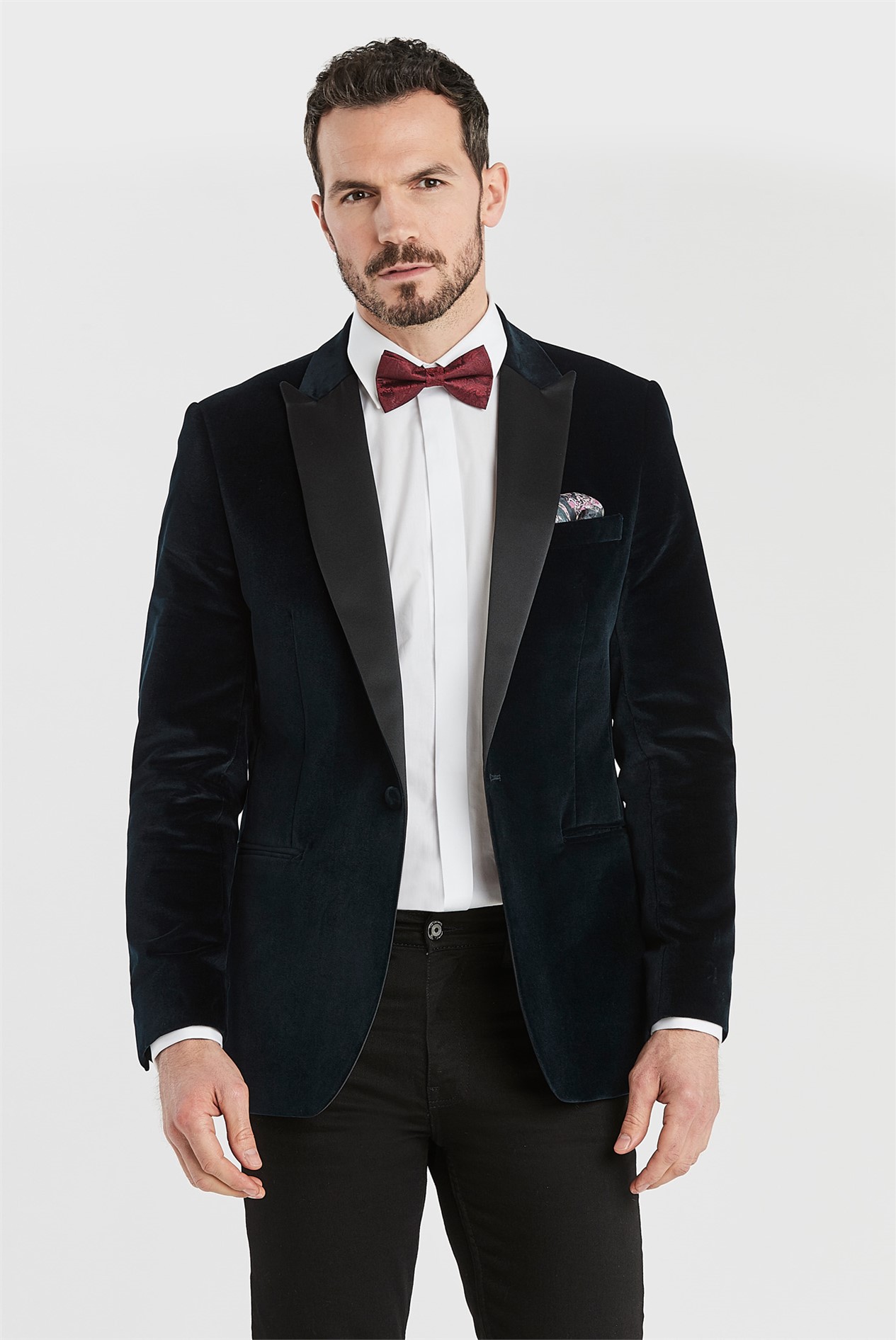 Ted Baker Navy Regular Fit Velvet Dinner Jacket Suit Direct