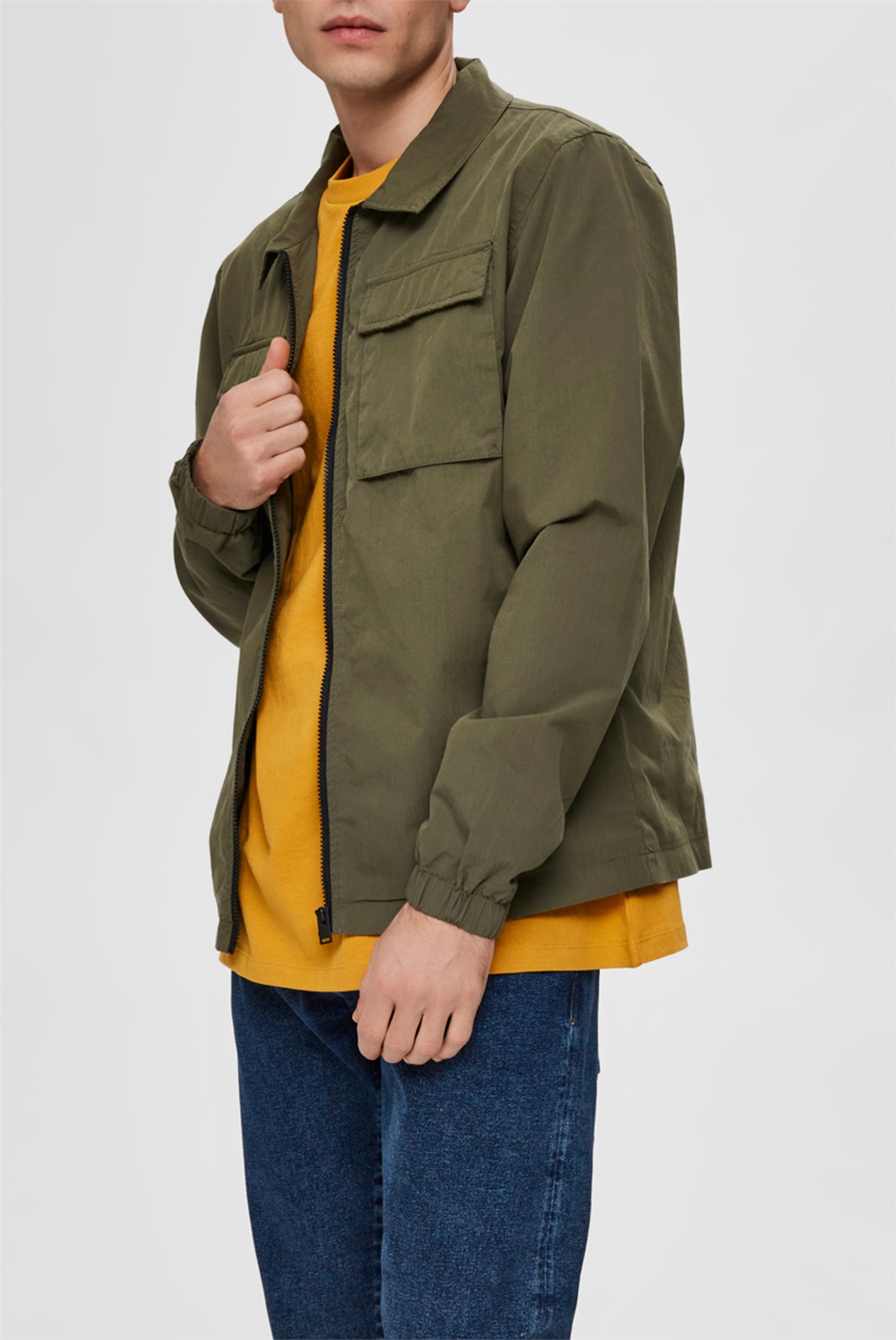 Selected Homme Khaki Shirt Jacket SuitDirect.co.uk