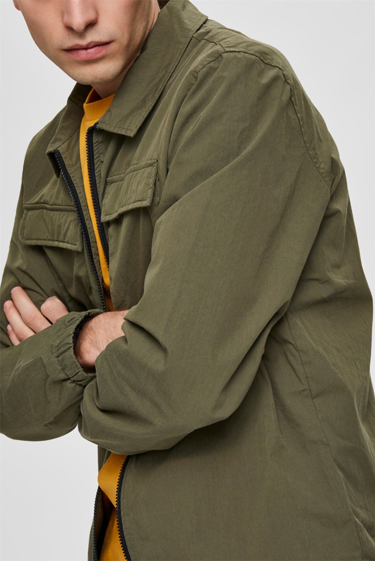 Selected Homme Khaki Shirt Jacket SuitDirect.co.uk