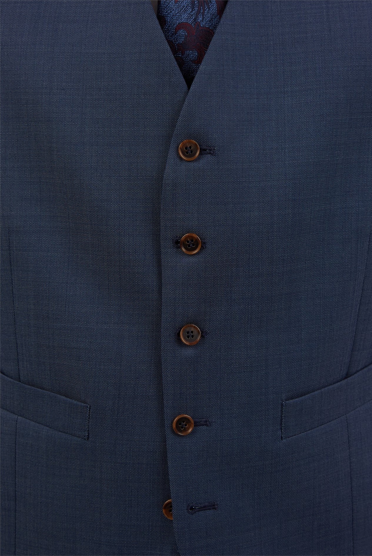  Navy Blue Pin Dot Waistcoat