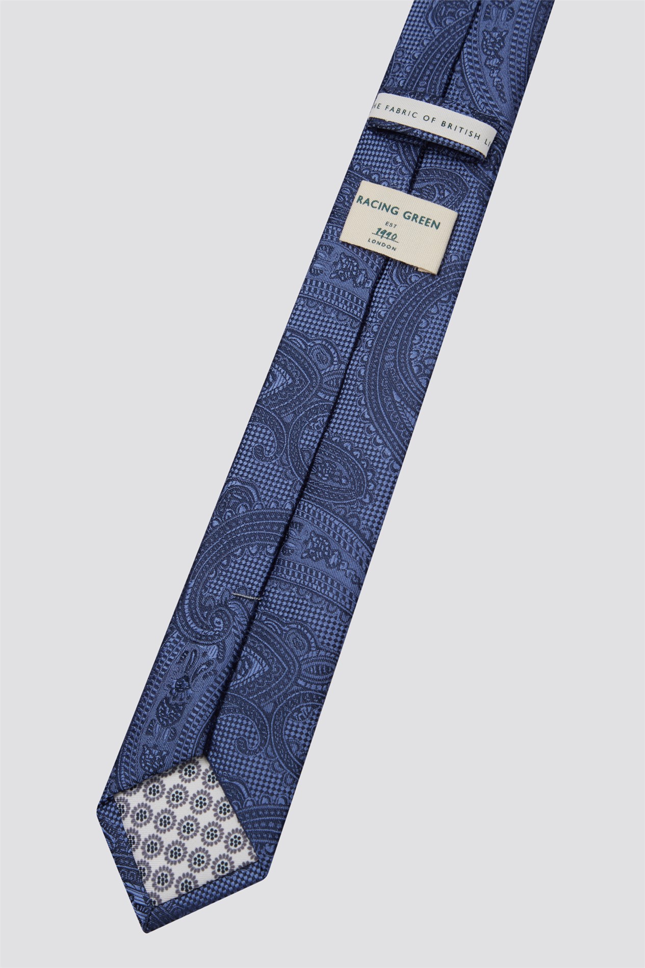  Slim Blue Tonal Paisley Tie