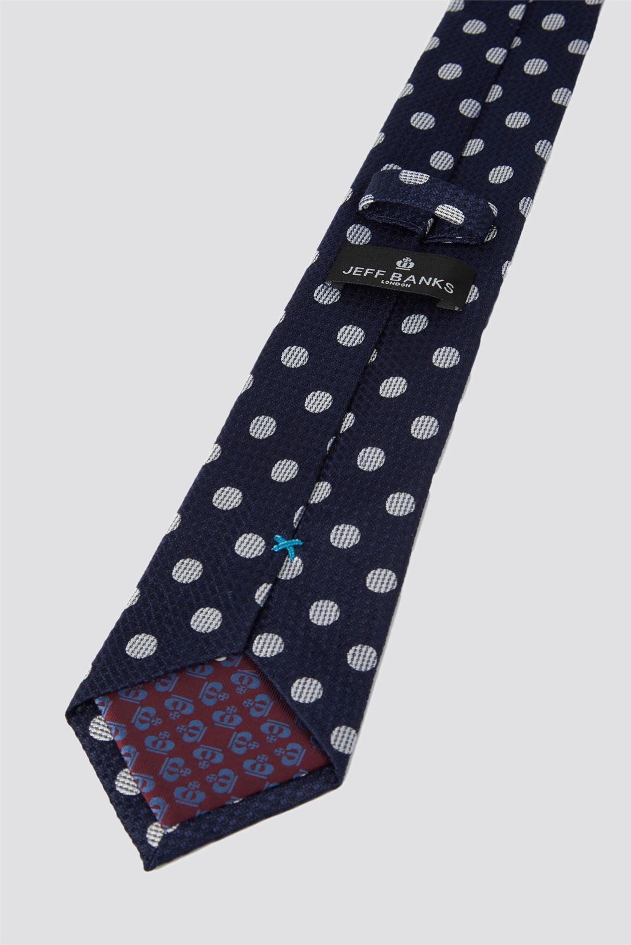  Navy & White Large Spotted Tie