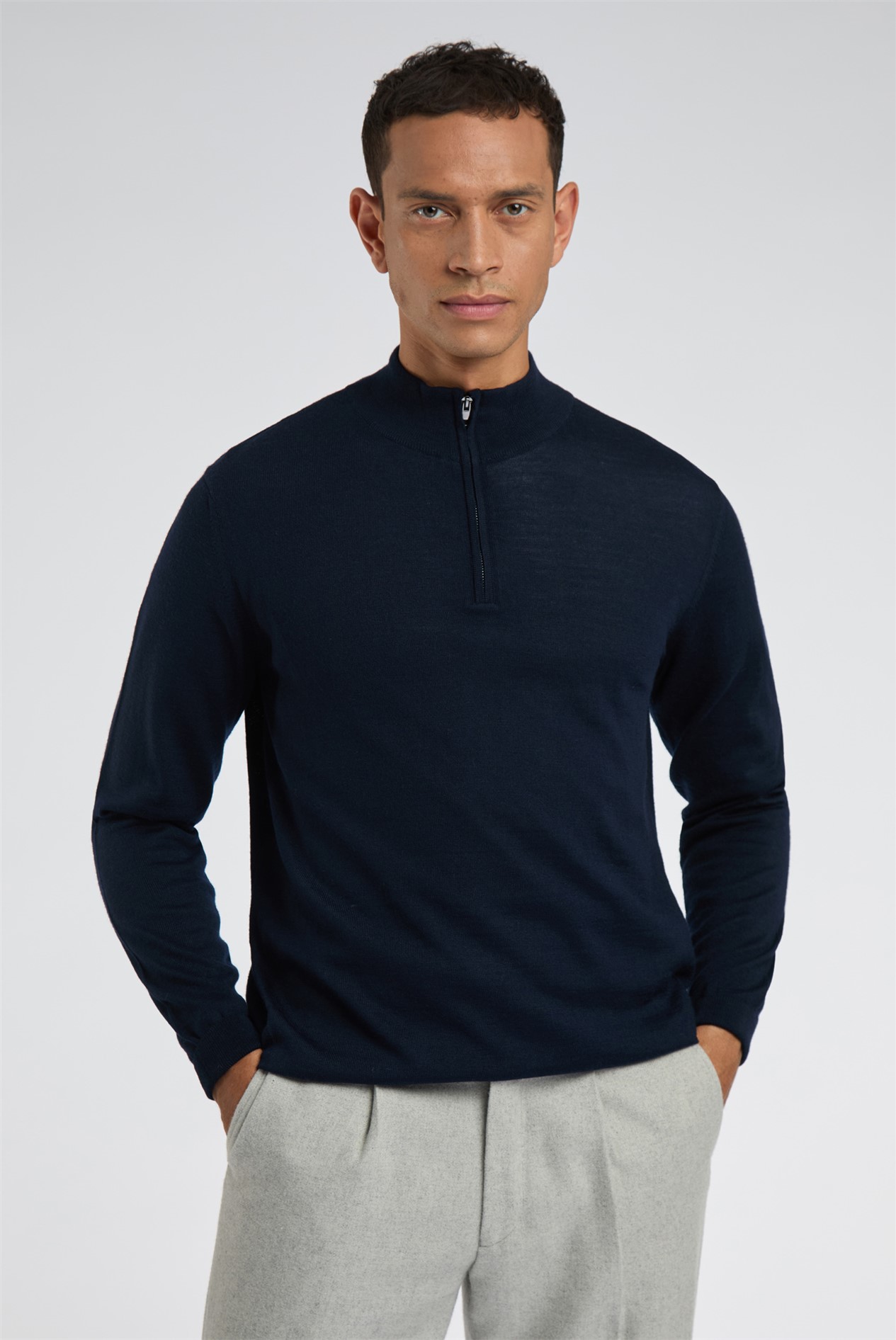 Limehaus Knitted Quarter Zip Jumper