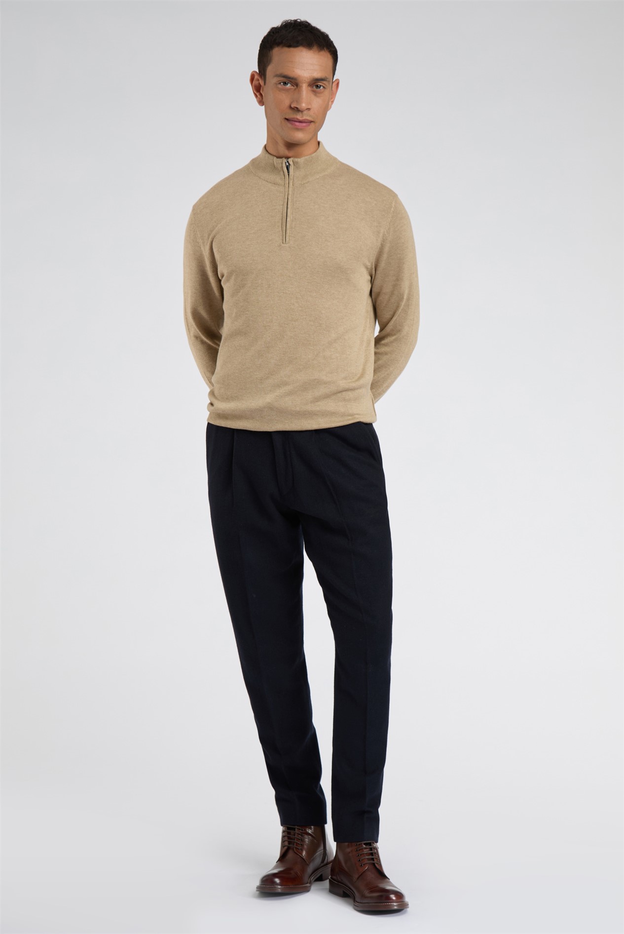 Limehaus Knitted Quarter Zip Jumper