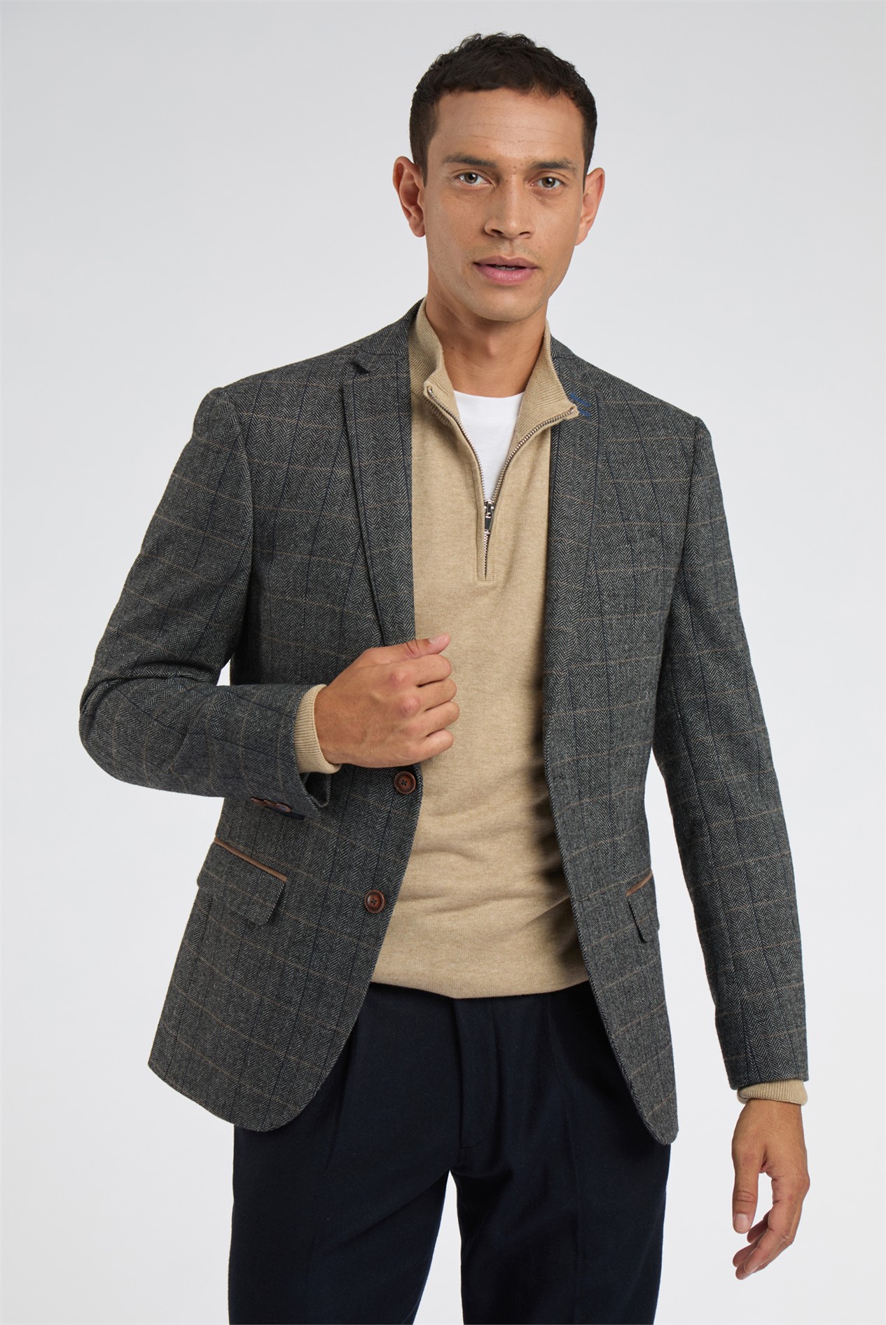 Limehaus Knitted Quarter Zip Jumper
