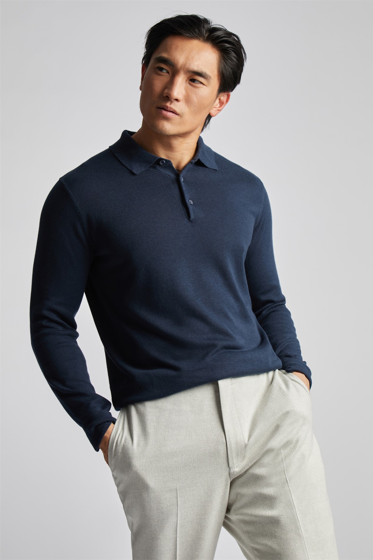 Limehaus Long Sleeve Knitted Polo