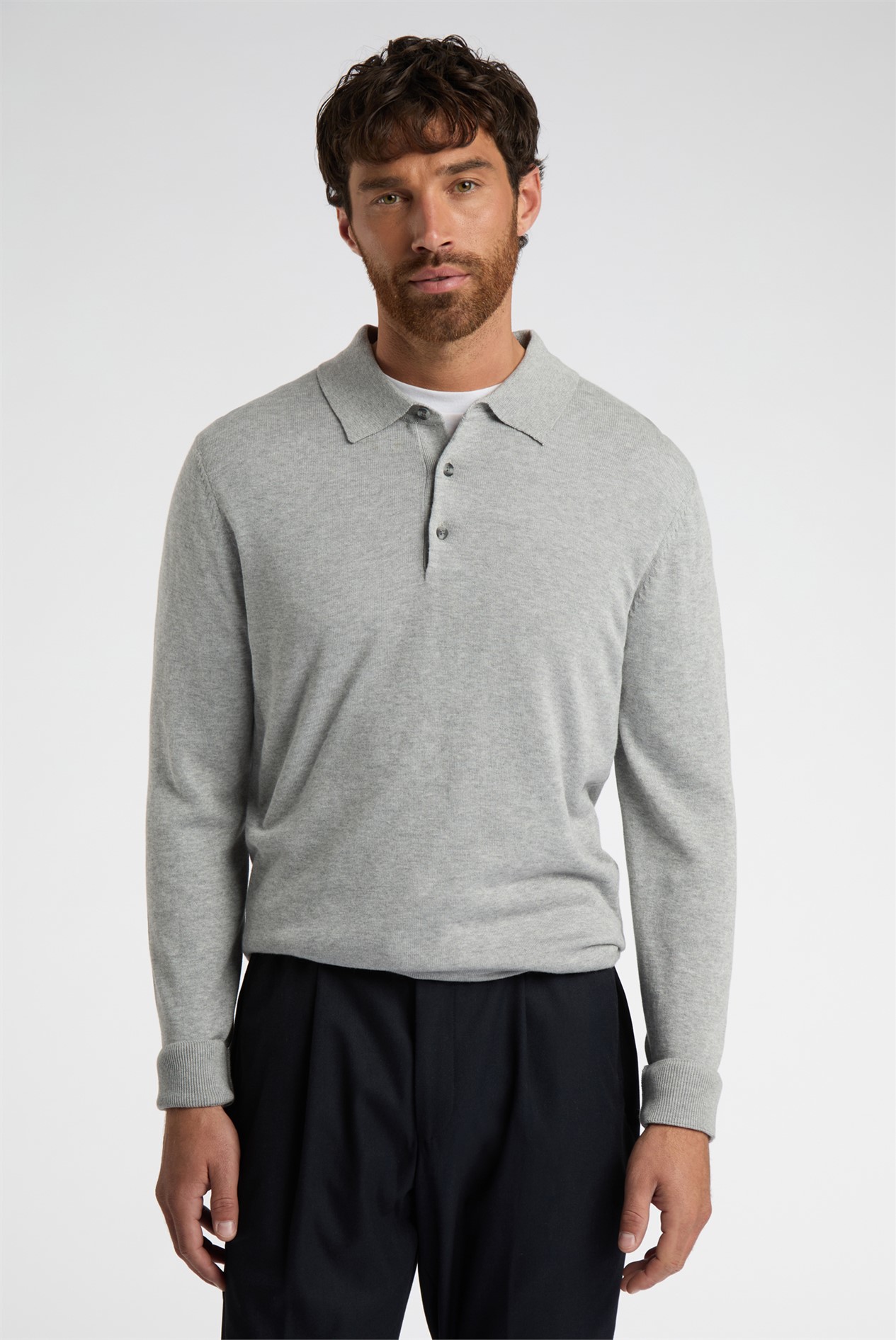 Limehaus Long Sleeve Knitted Polo