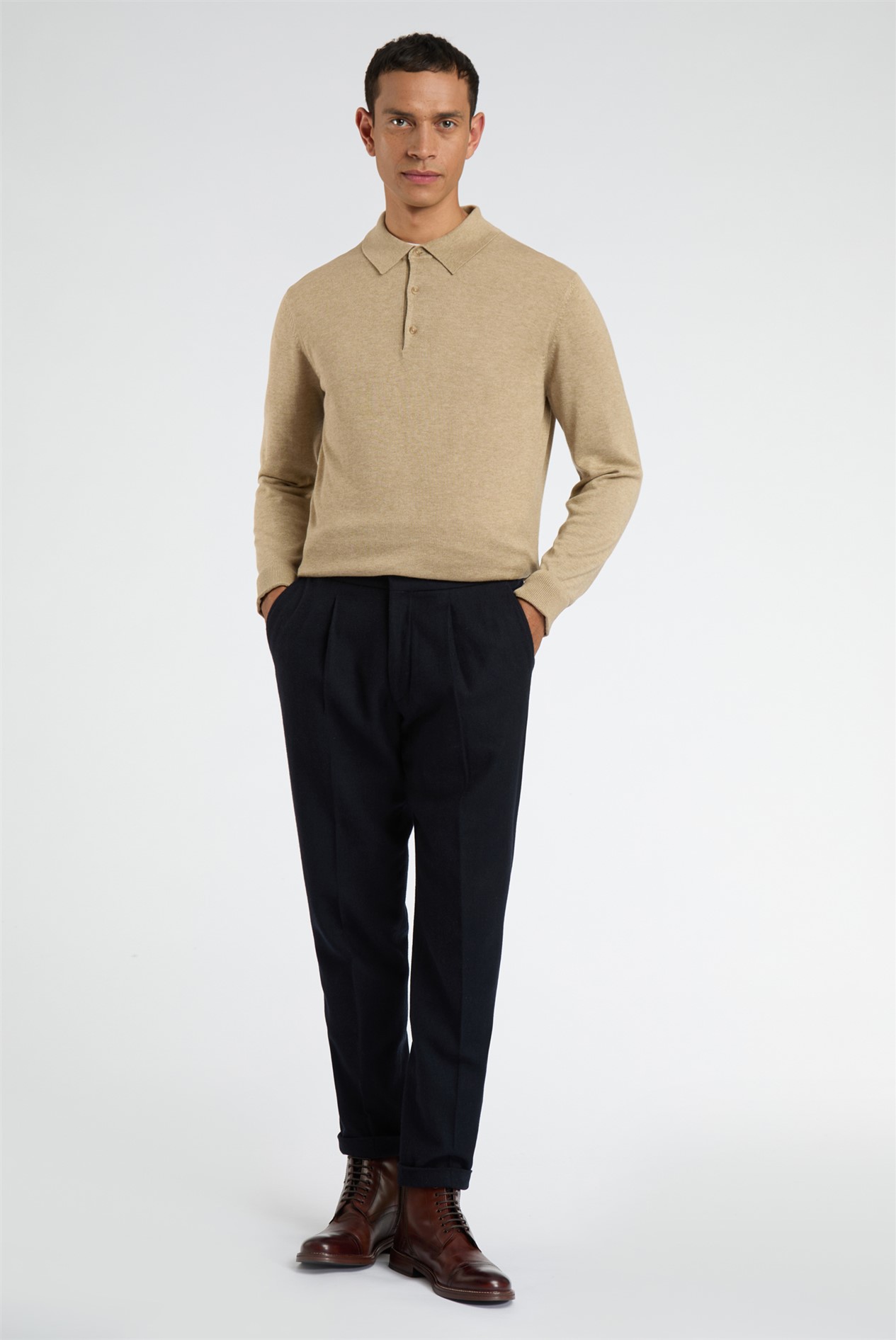 Limehaus Long Sleeve Knitted Polo