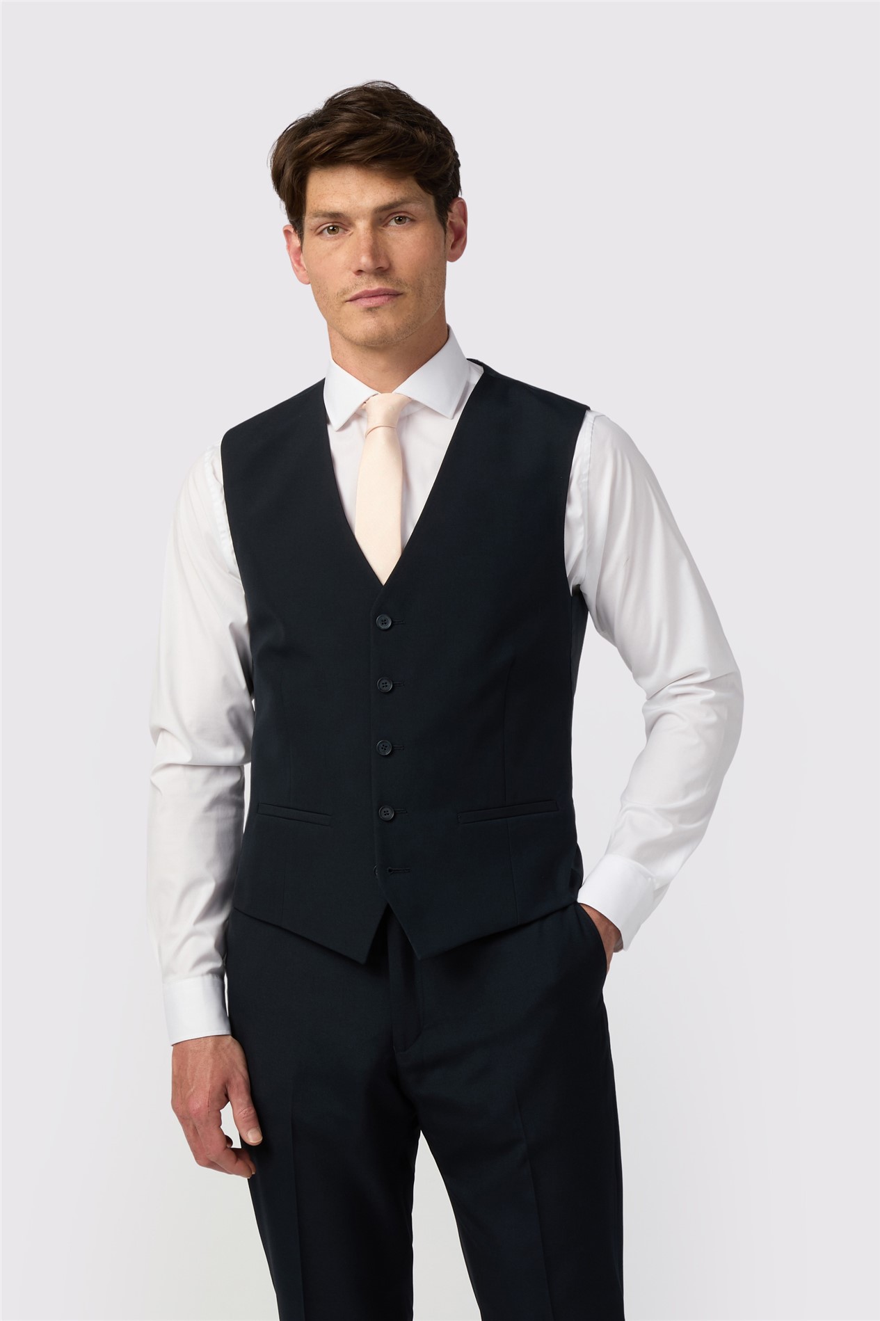 Limehaus Regular Fit Navy Waistcoat