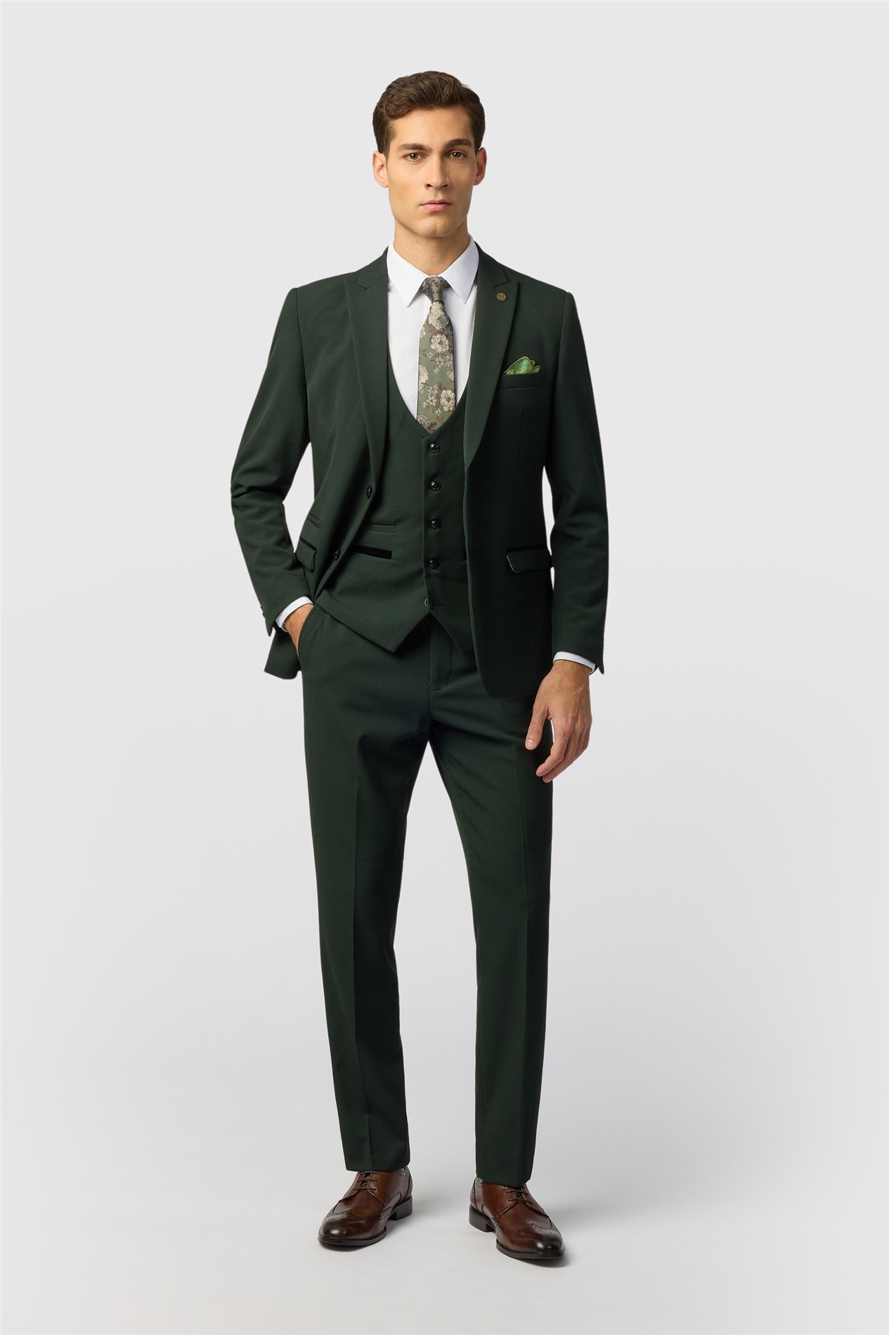 Marc Darcy Slim Fit Bromley Olive Green Suit Jacket