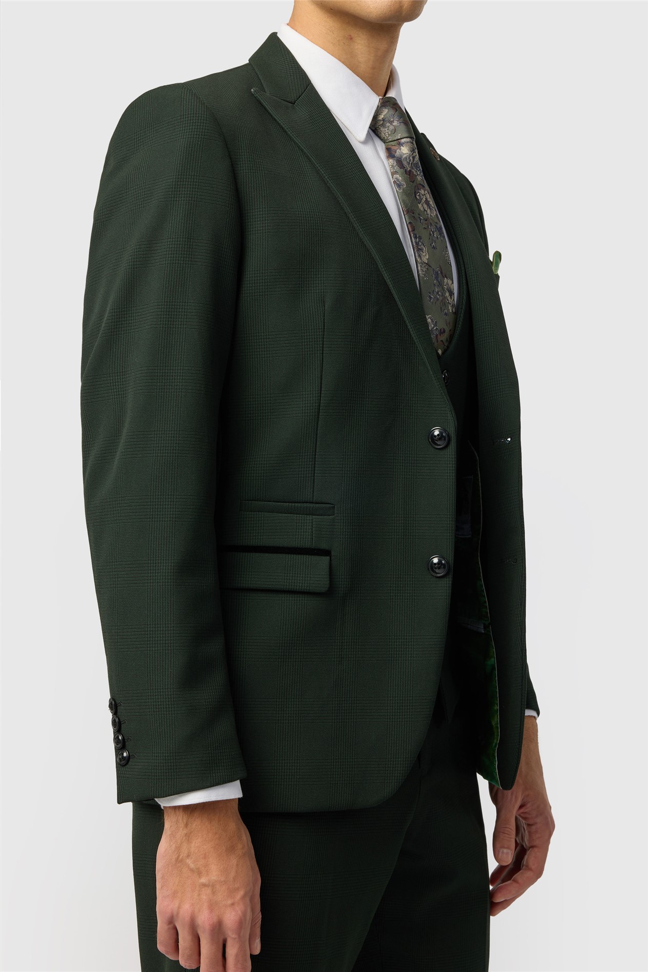 Marc Darcy Slim Fit Bromley Olive Green Suit Jacket