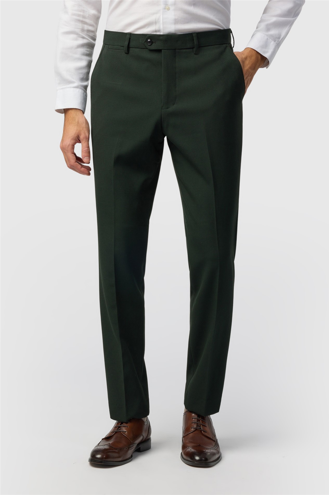 Marc Darcy Slim Fit Bromley Olive Green Suit Trousers
